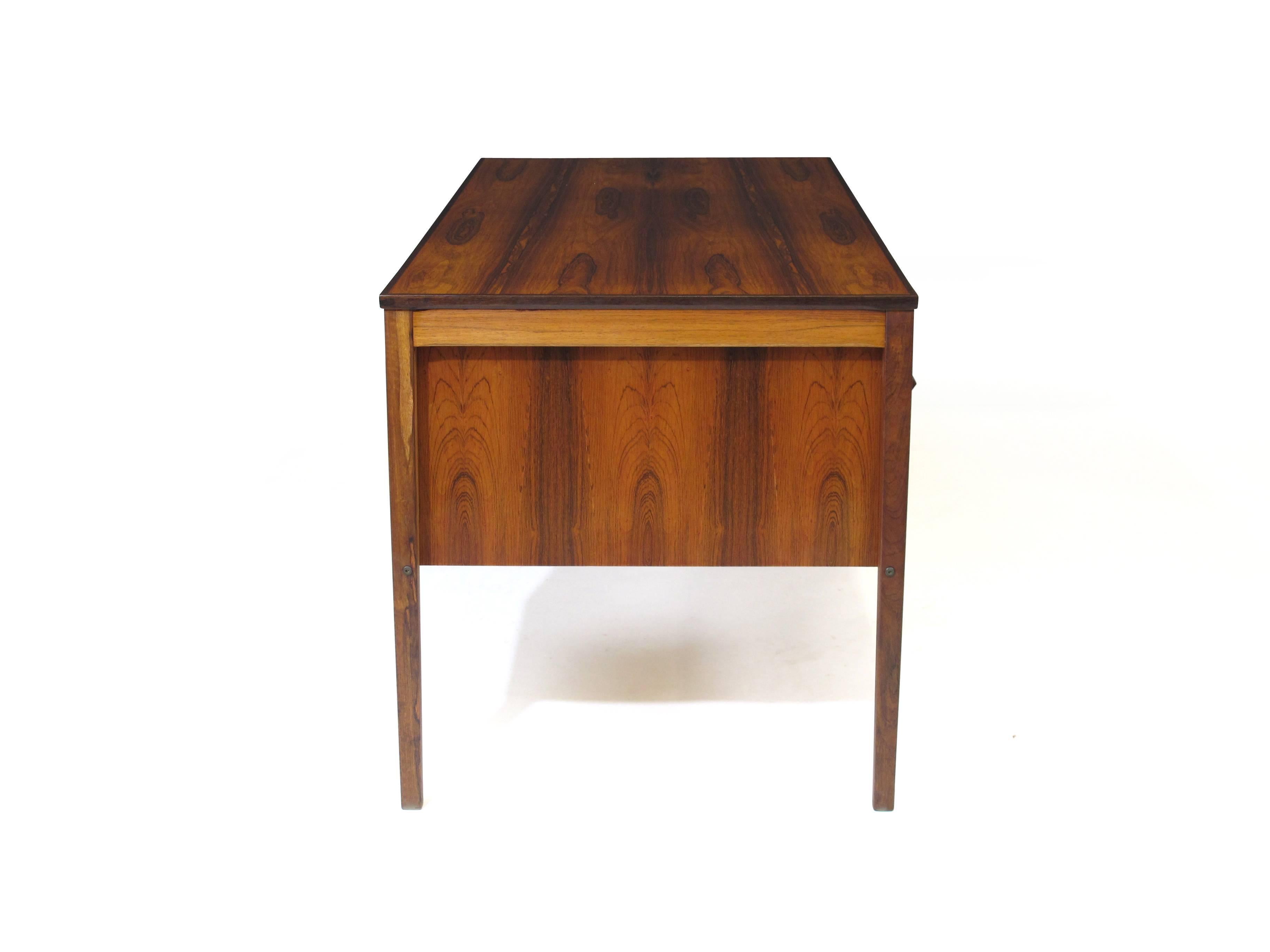 20th Century Haug Snekkeri Midcentury Rosewood Desk with Filing Cabinet