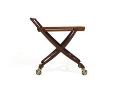 Danish Teak Folding Serving Bar Cart