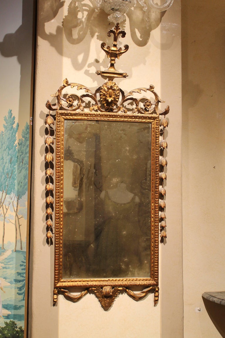 Italian 19th Century Carved Giltwood Regency Style Narrow Rectangular