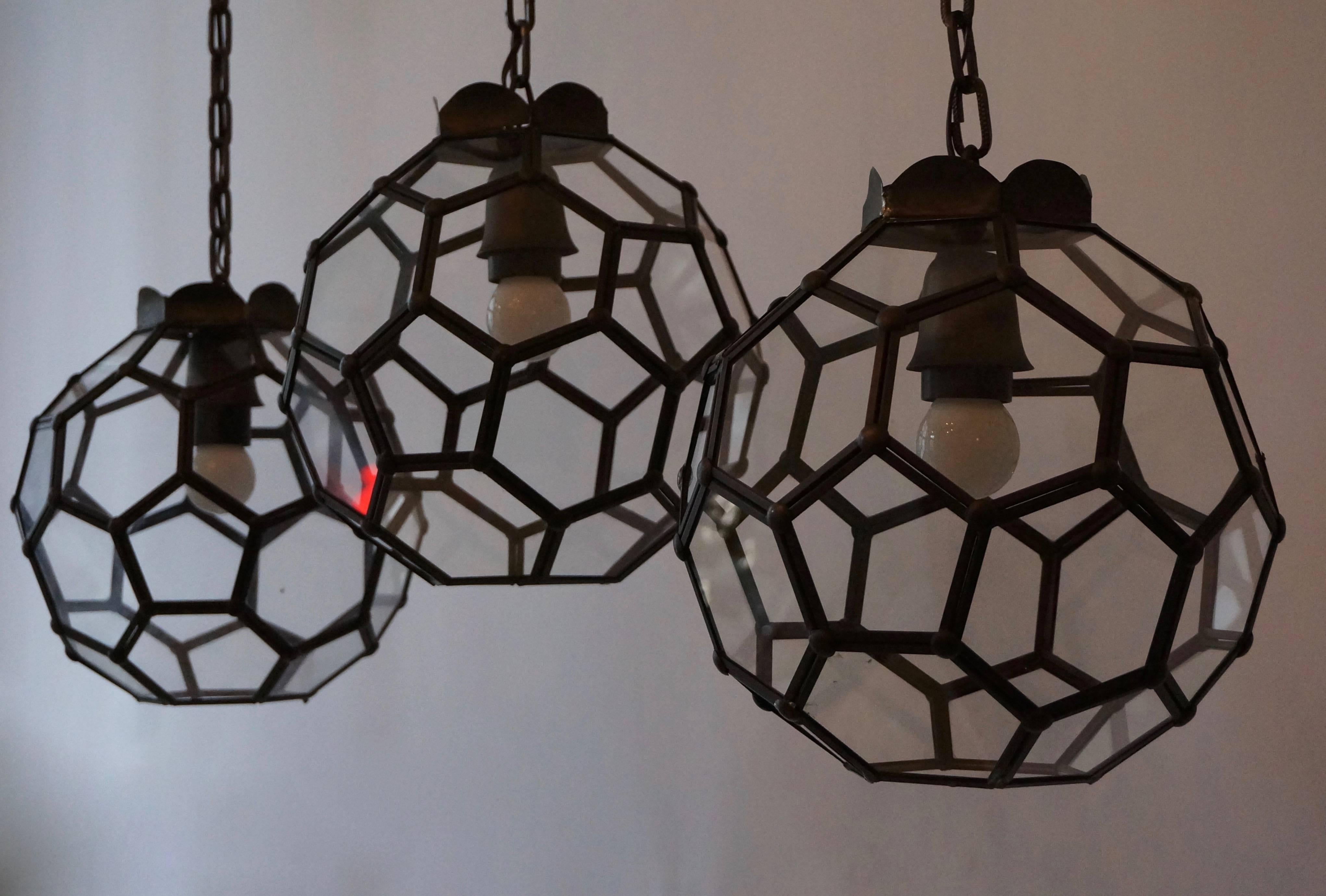 Two Italian stained glass pendant lights.
Price per item.