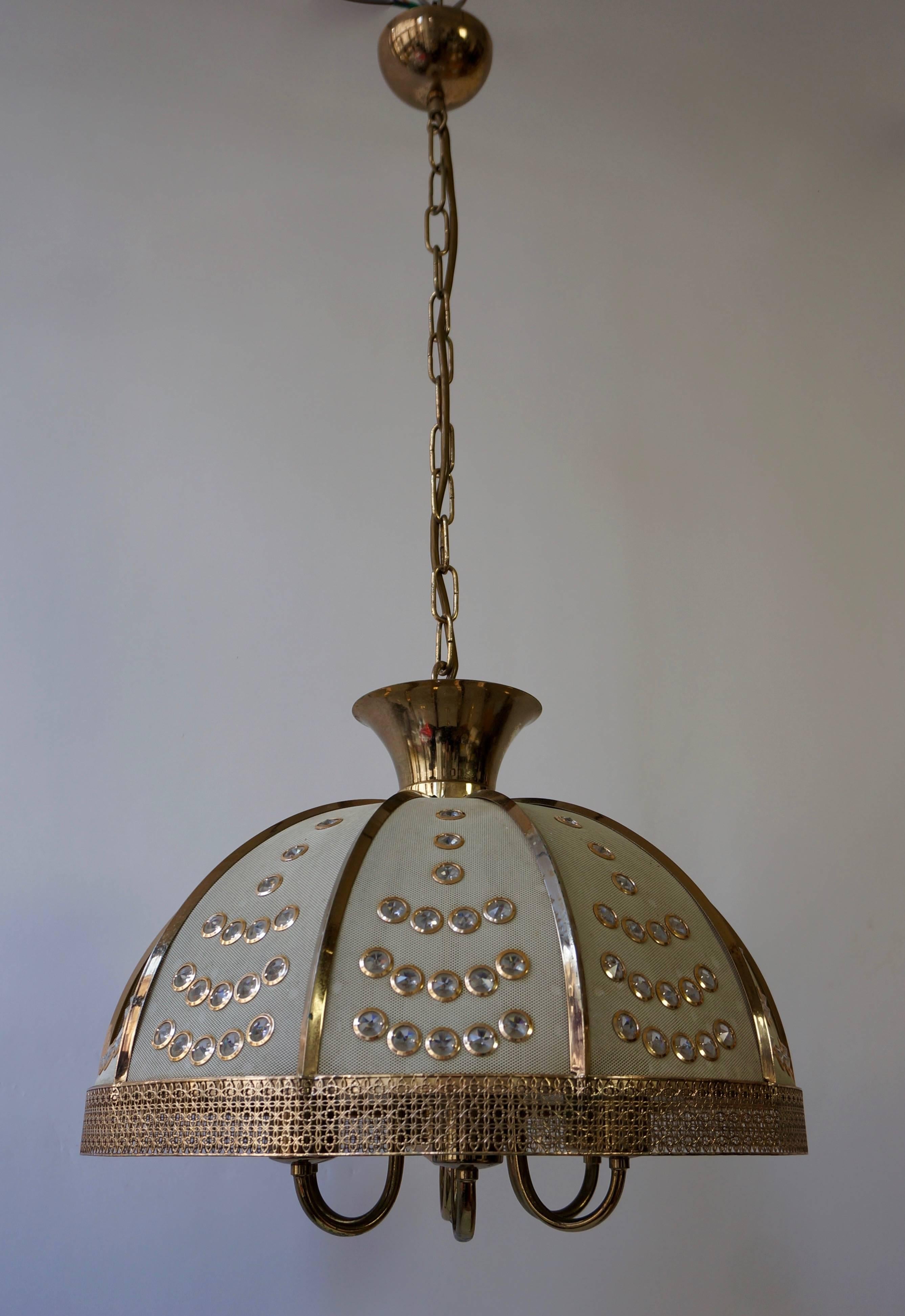 Italian Set of Two Table Lamps and Pendant Lamp