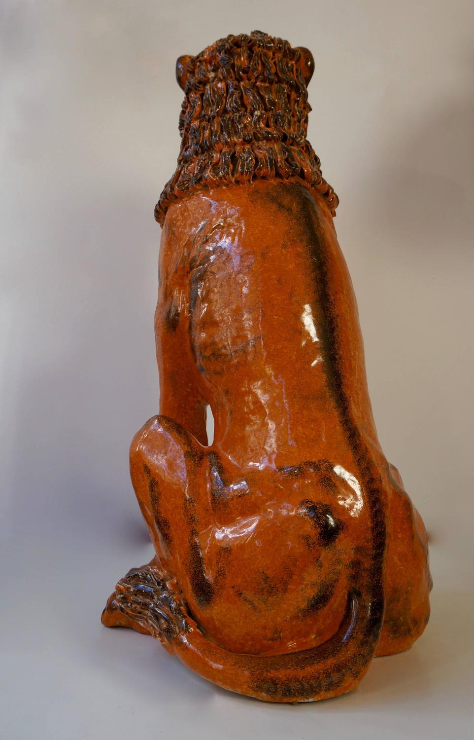 Italian Terracotta Lion Sculpture at 1stdibs