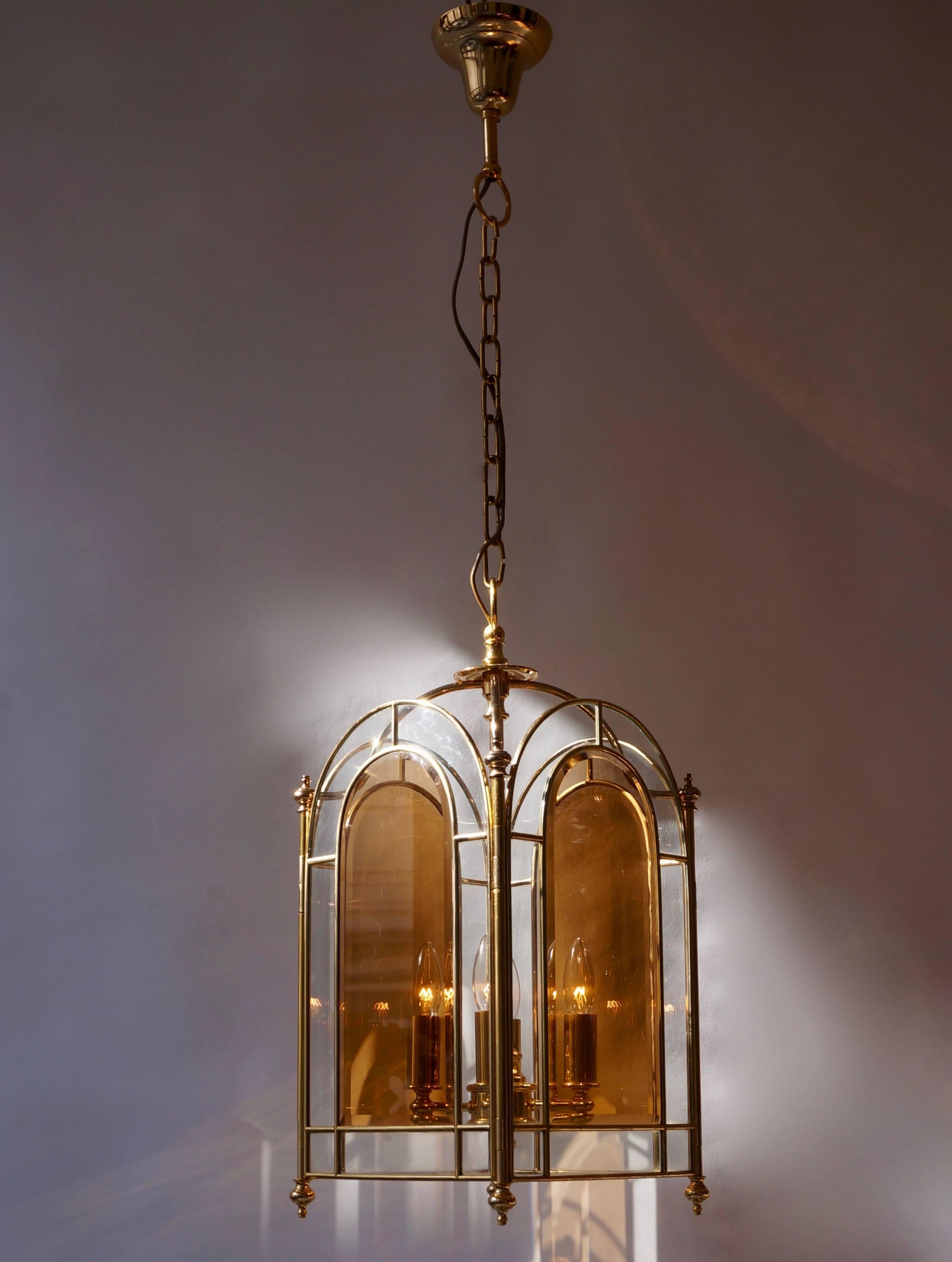 Italian Brass Lantern or Pendant Light In Good Condition In Antwerp, BE