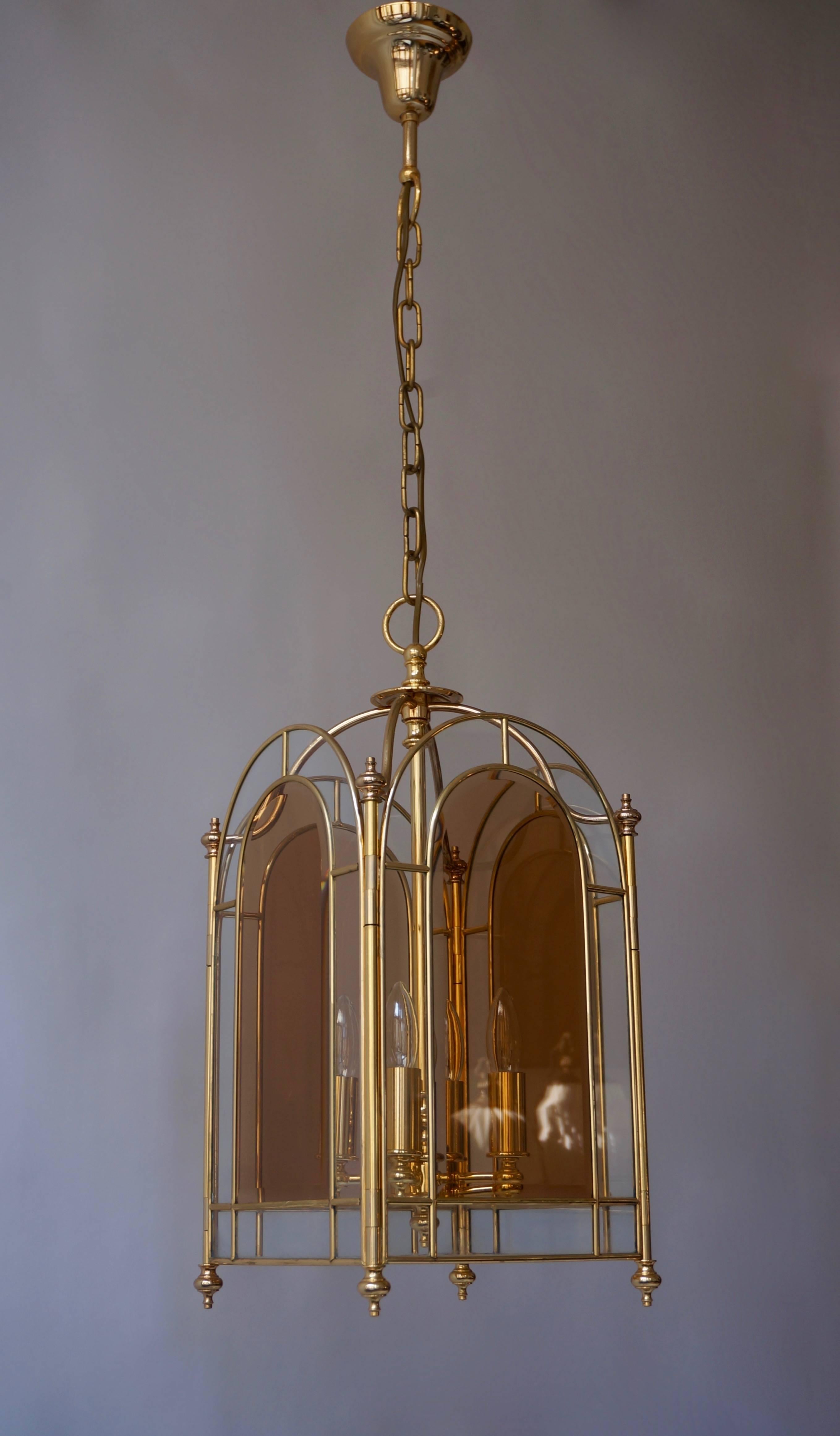 Mid-Century Modern Italian Brass Lantern or Pendant Light