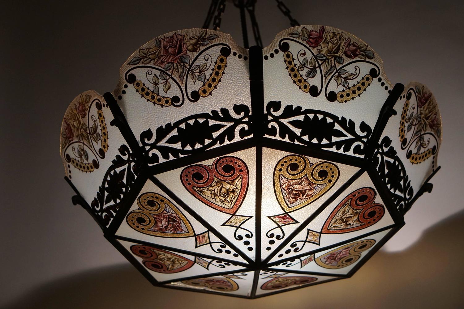 Stained Glass Chandelier For Sale at 1stdibs