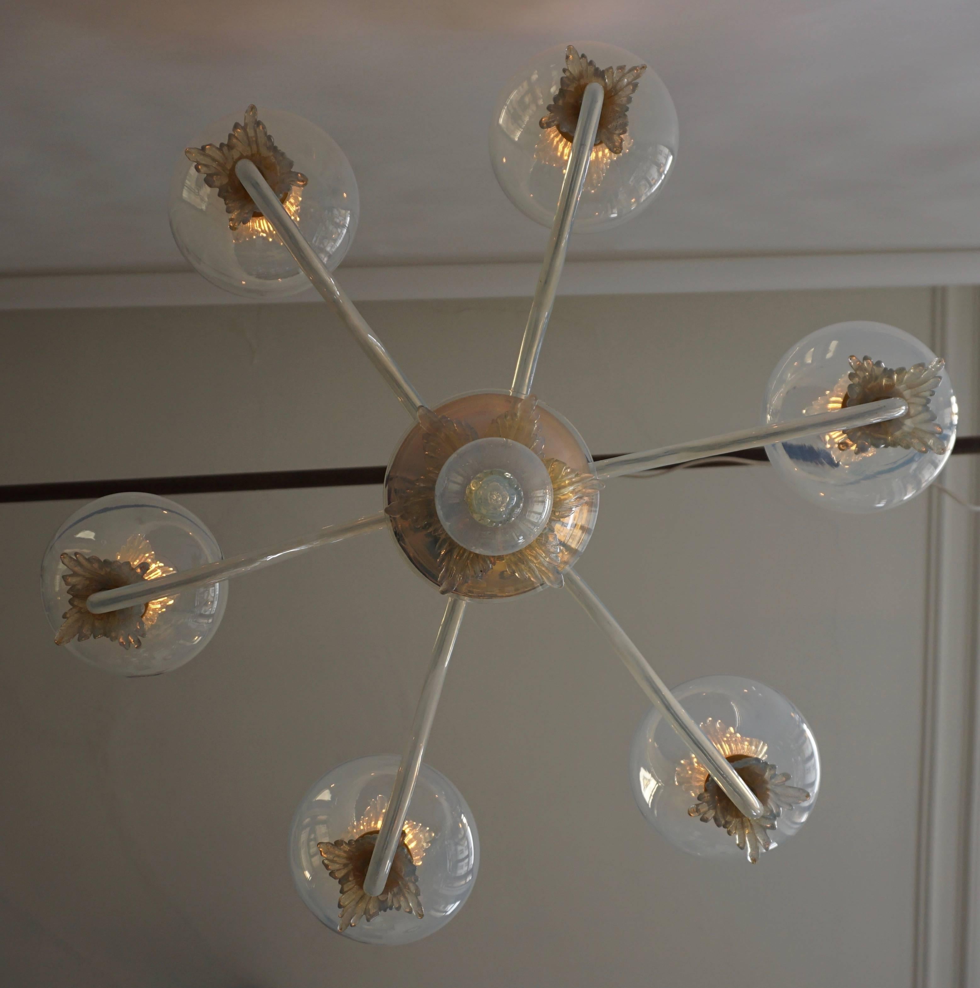 Italian Murano Glass Chandelier by Aldo Nason for Mazzega 1