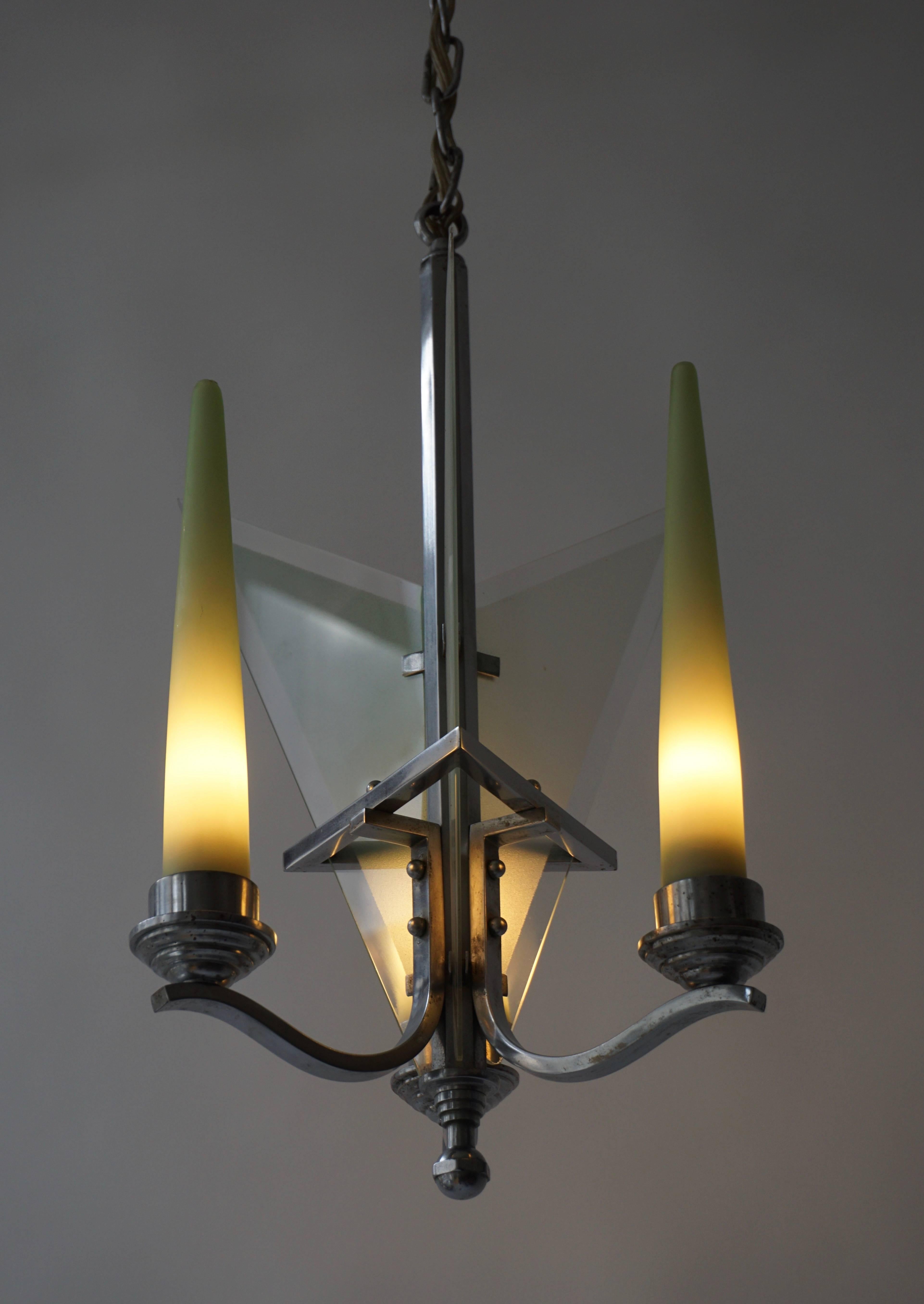 20th Century Art Deco Glass Chandelier