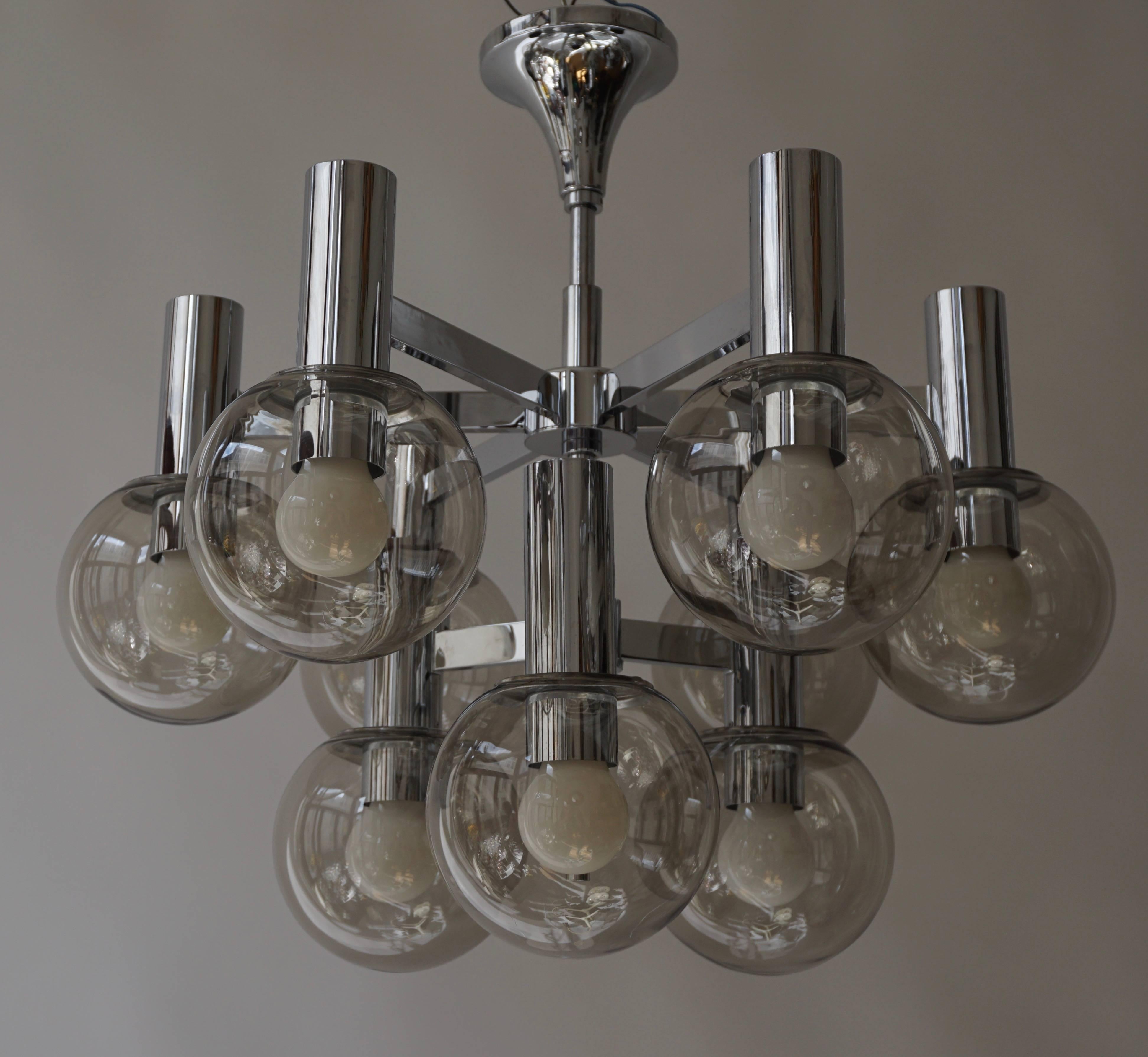 Mid-Century Modern Italian Murano Glass Chandelier