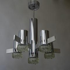 Gaetano Sciolari Geometric Chrome Chandelier