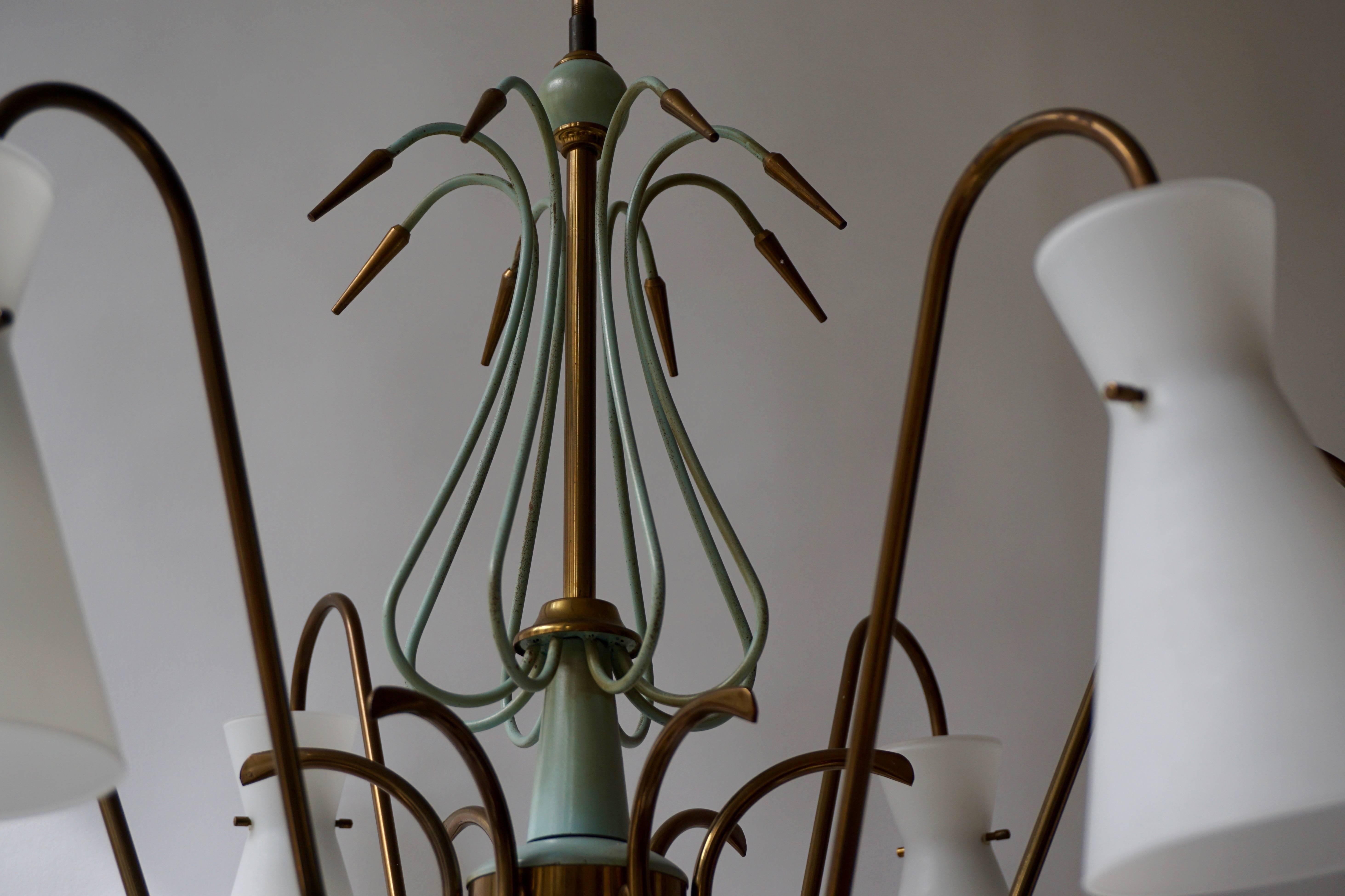 Italian Chandelier in the Style of Guglielmo Ulrich For Sale 1