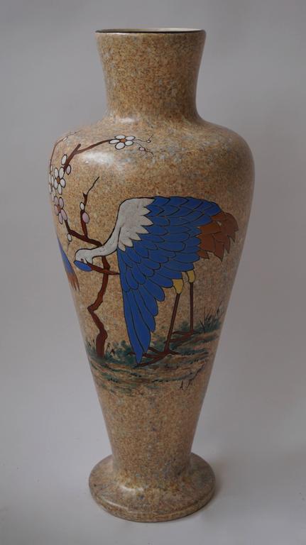 Mid-Century Modern Ceramic Vase by A. Dubois For Sale