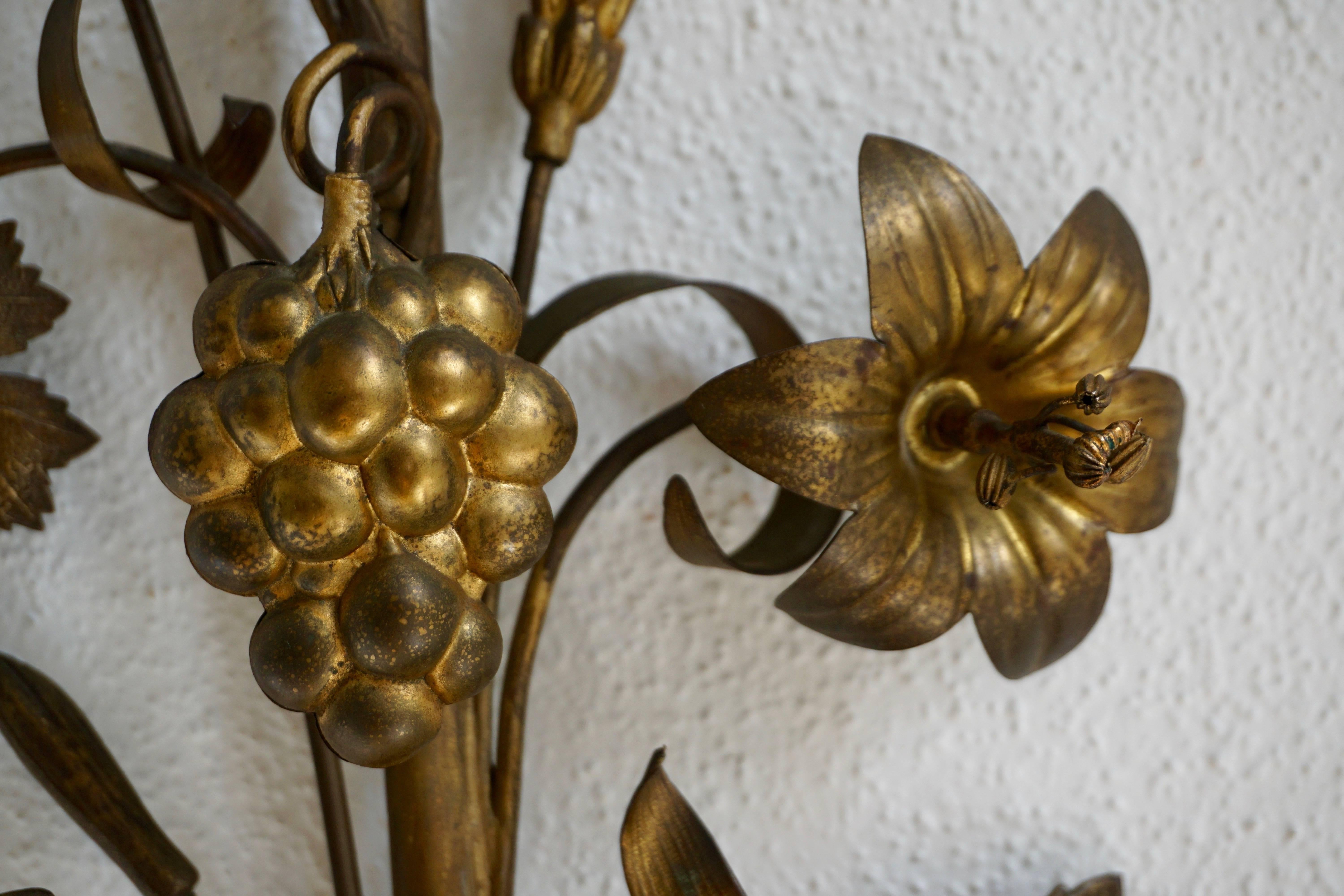 20th Century Brass Wall Sconces