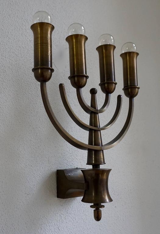 Pair of Italian Bronze Wall Sconces For Sale at 1stdibs
