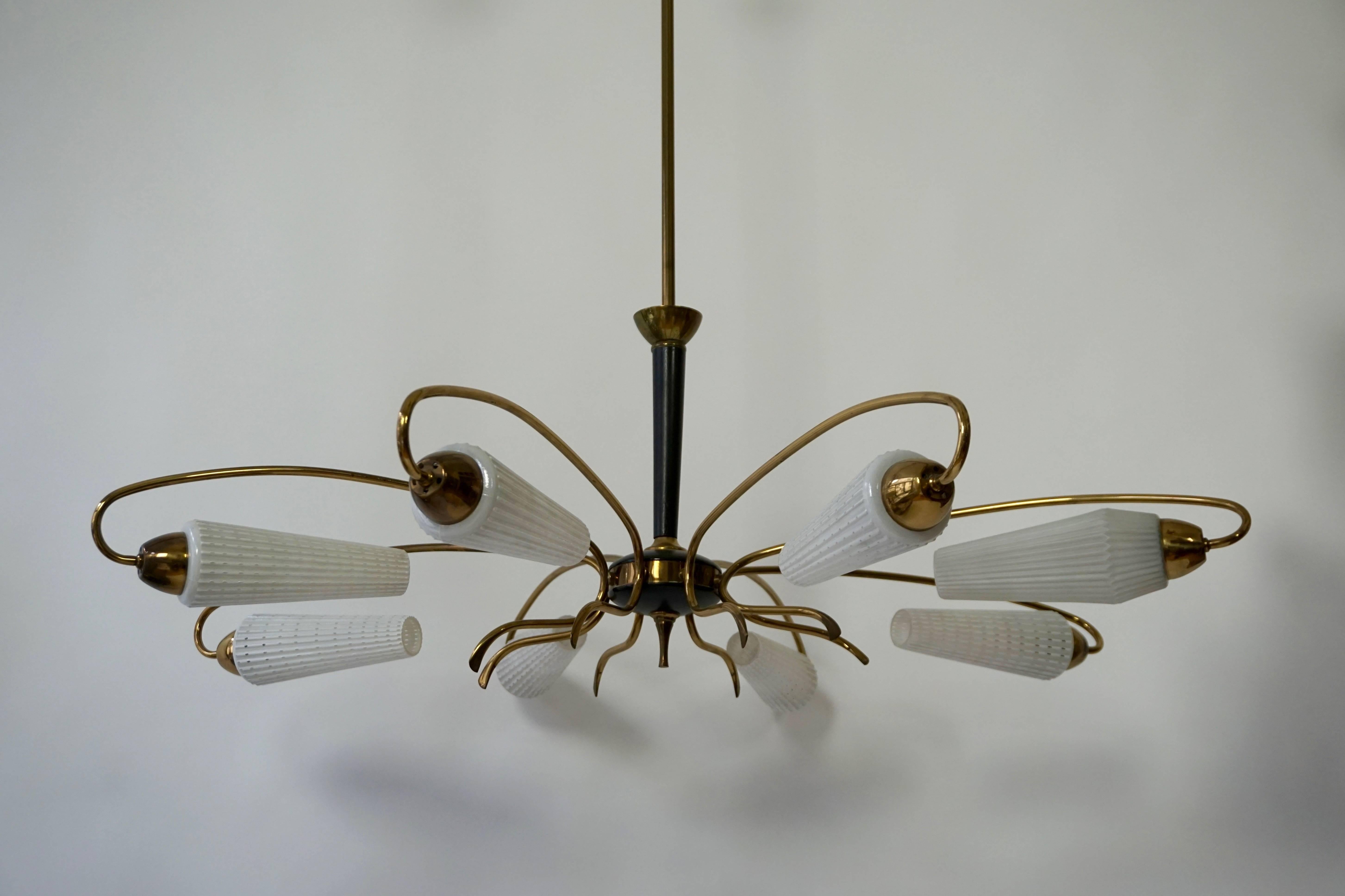 Brass Large 1950s, Chandelier