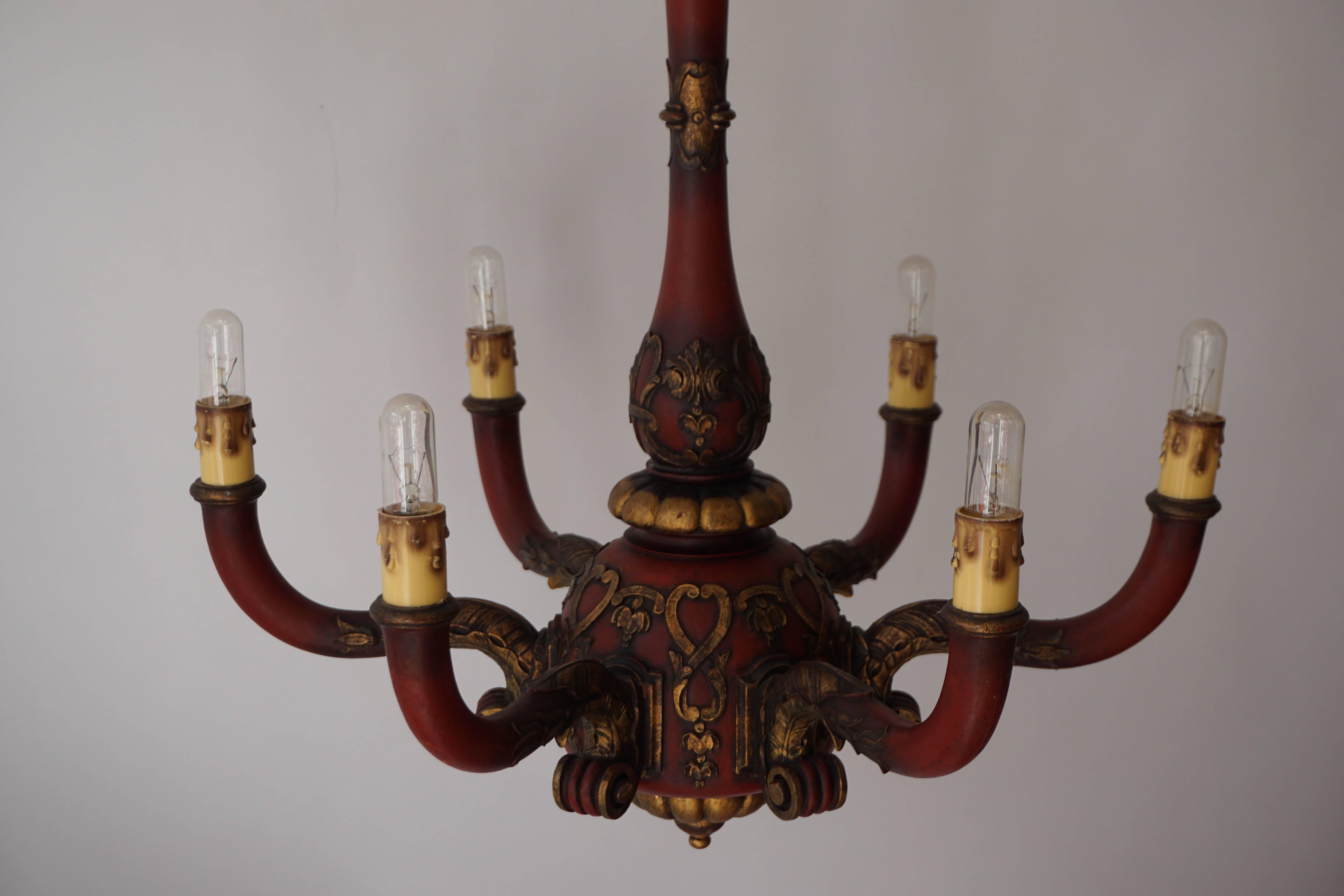 20th Century Painted Wooden Chandelier