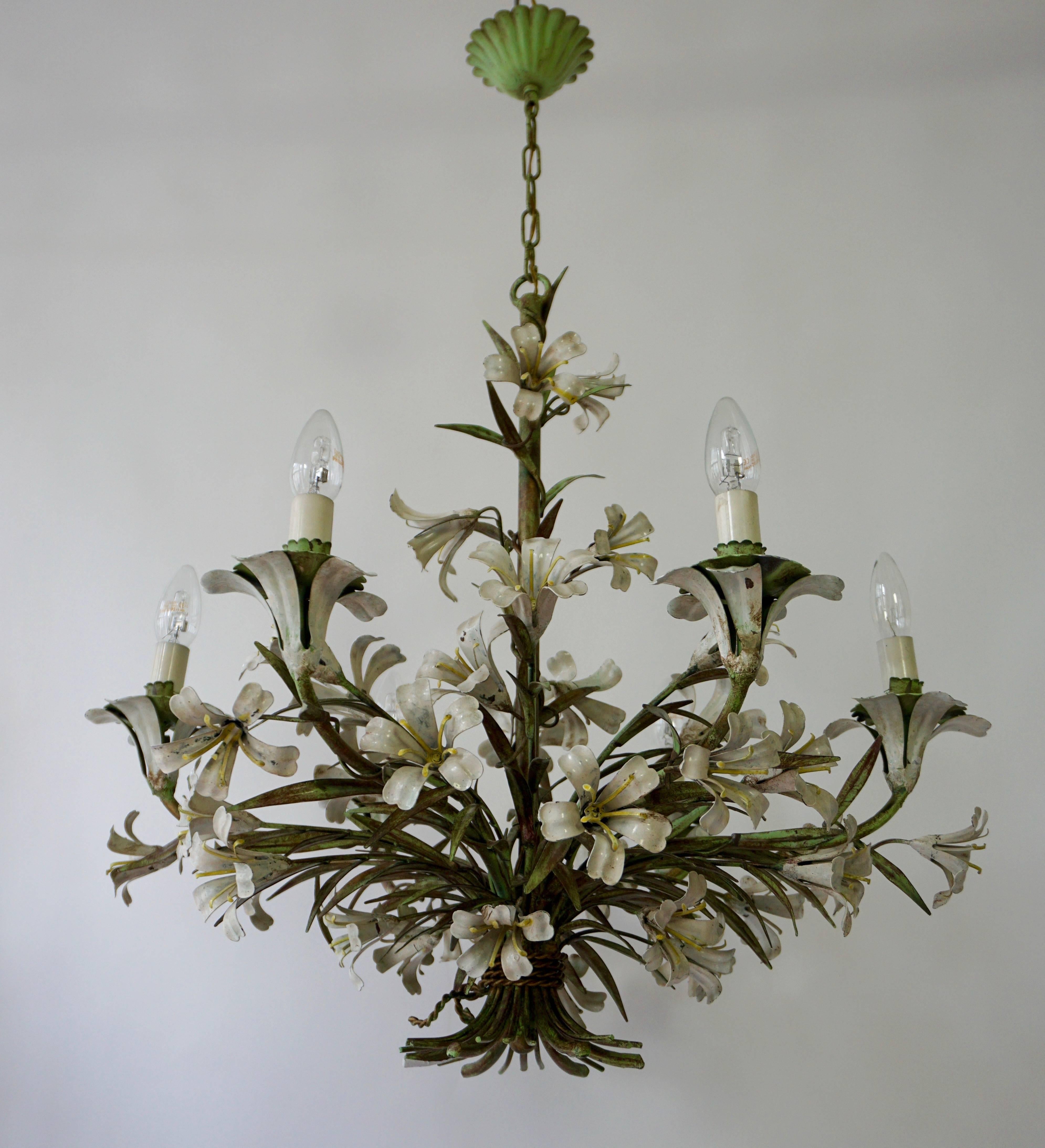Mid-Century Modern Italian Flower Chandelier
