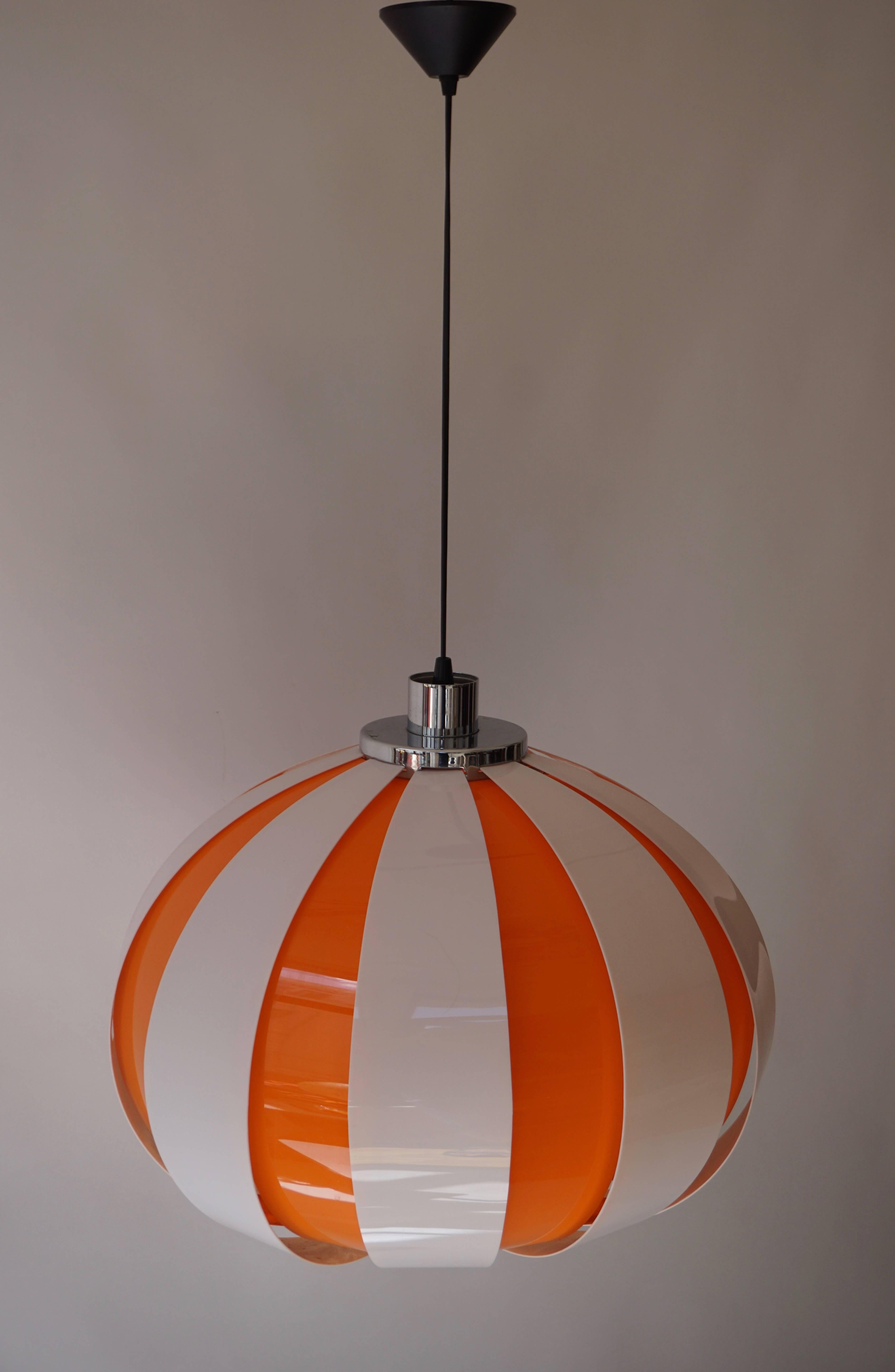 Dutch Plastic Slats Pendant Lamp For Sale