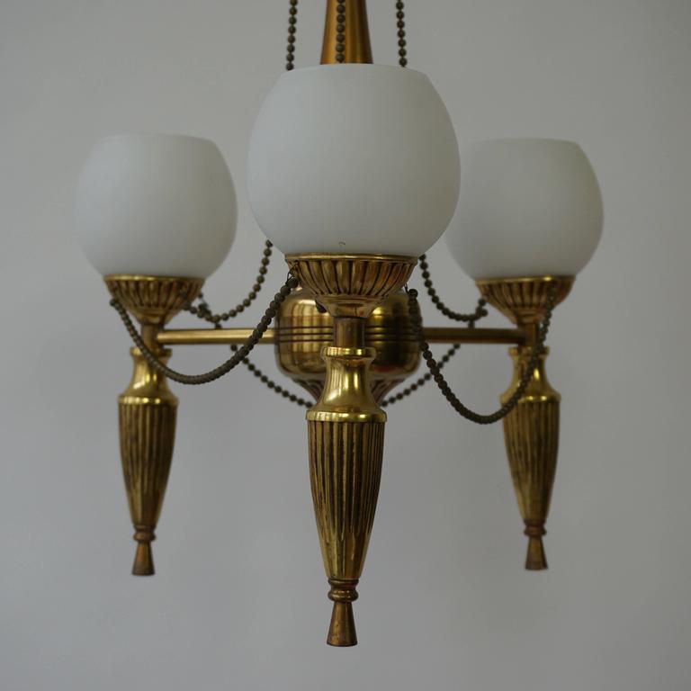 Brass Hall Lantern or Pendant Light In Excellent Condition For Sale In Antwerp, BE