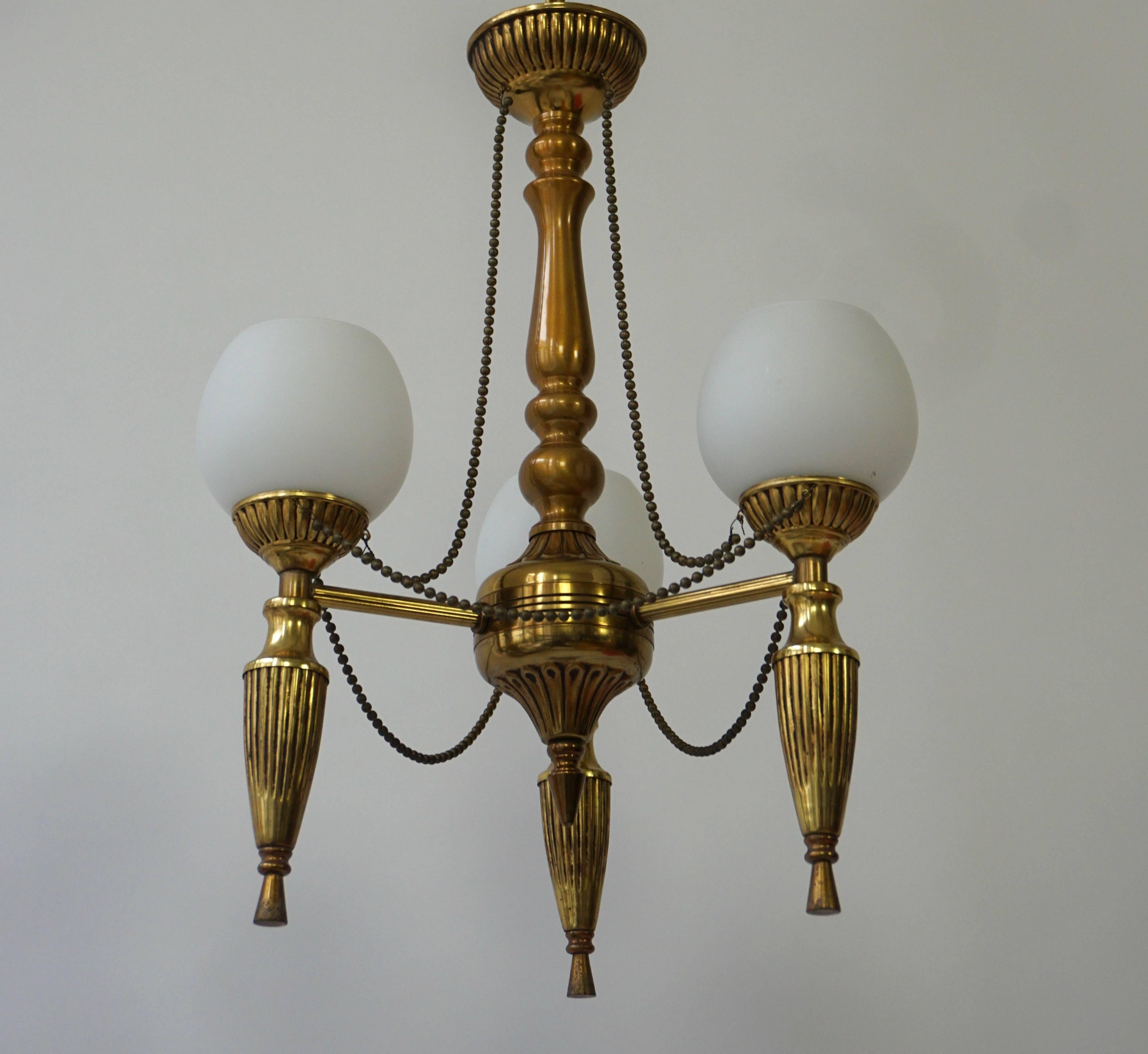 Brass Hall Lantern or Pendant Light In Excellent Condition For Sale In Antwerp, BE