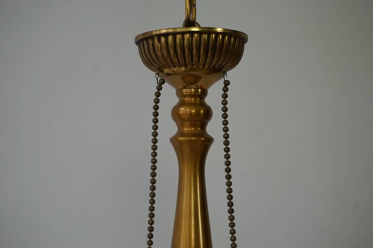 Brass Hall Lantern or Pendant Light For Sale 4