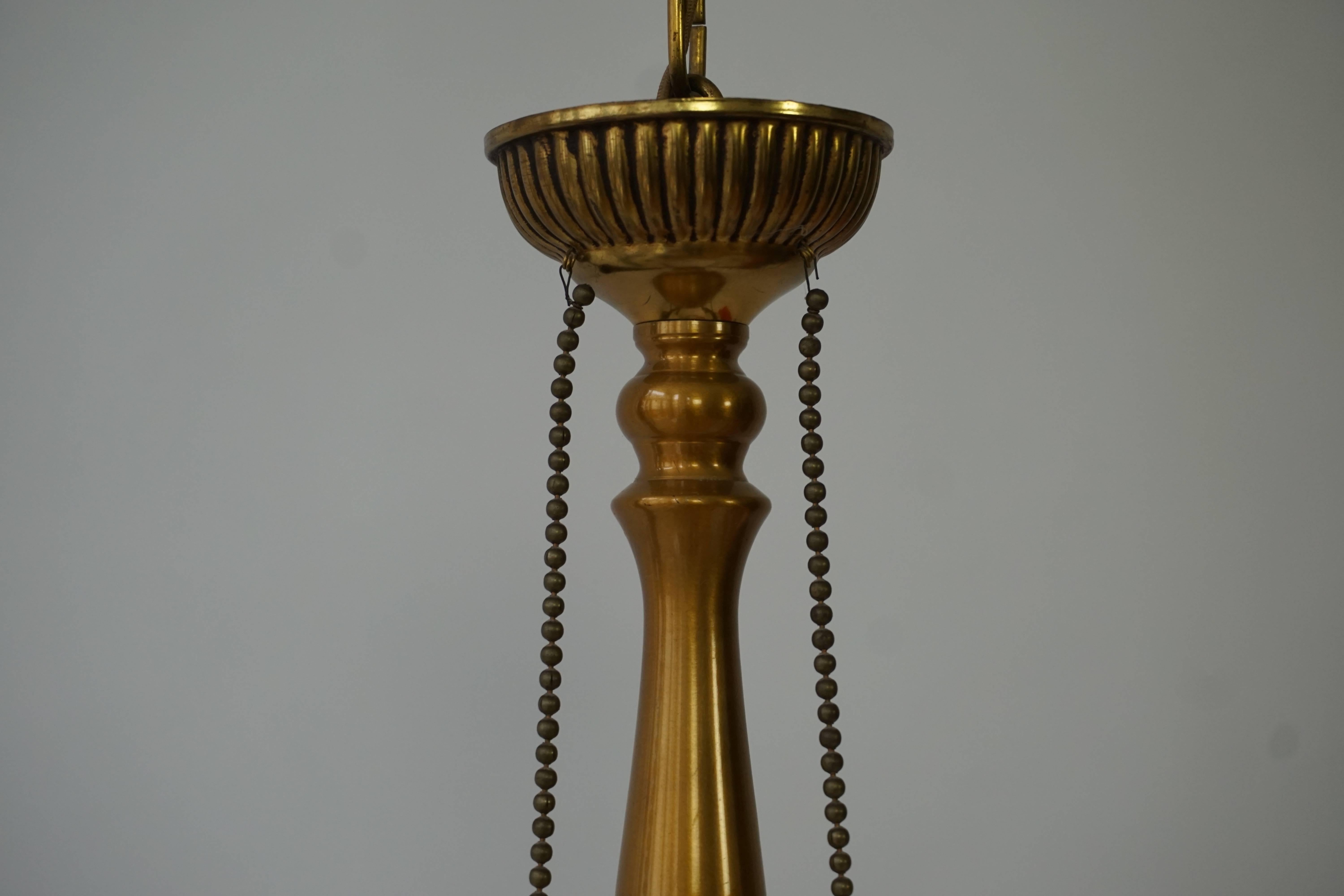 Brass Hall Lantern or Pendant Light For Sale 3