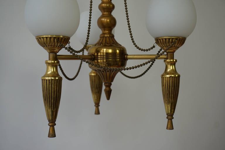 Brass Hall Lantern or Pendant Light For Sale 2