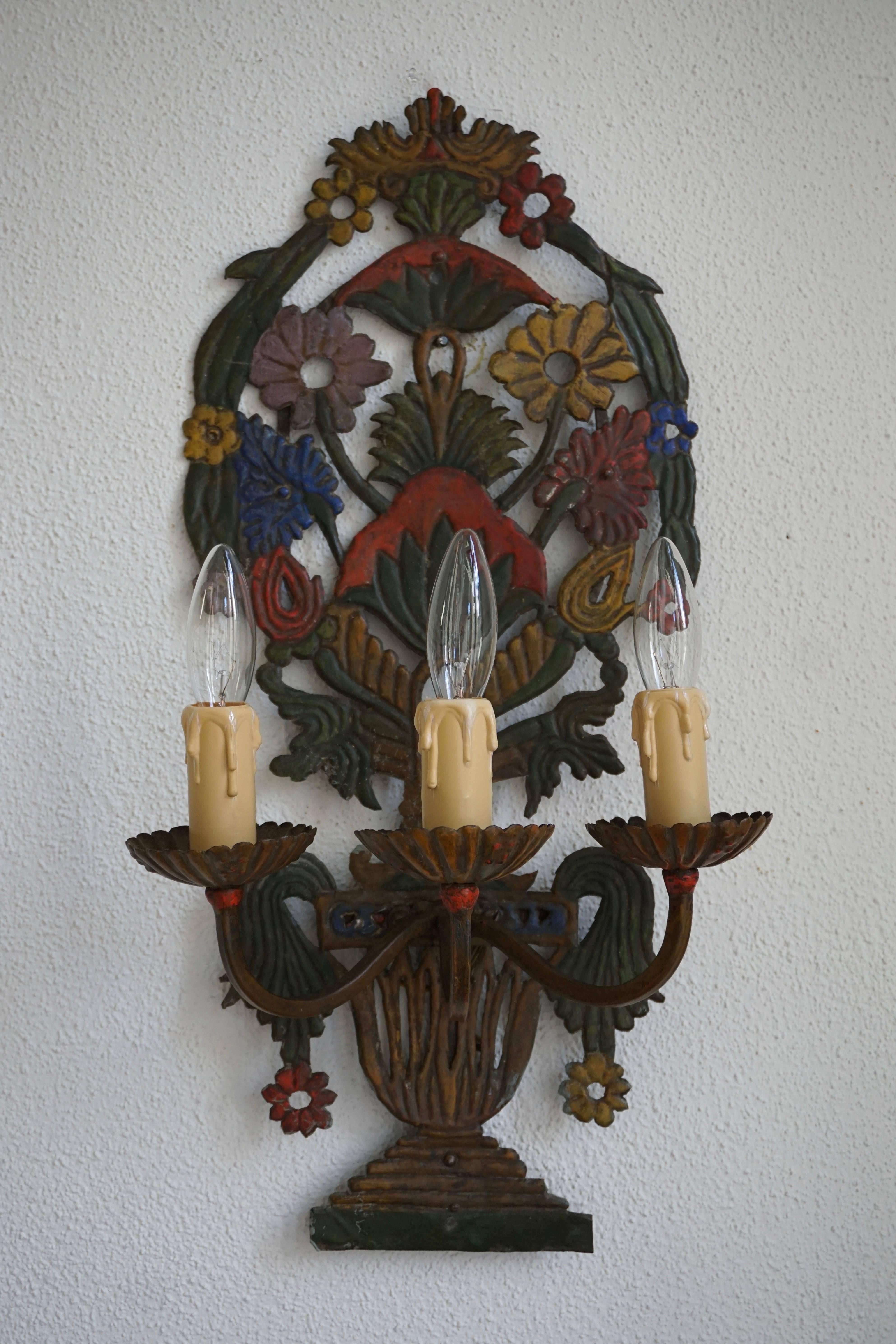 20th Century  Four Painted Wall Lights