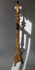 Giltwood Floor Lamp in the Greek Revival Neoclassical Style
