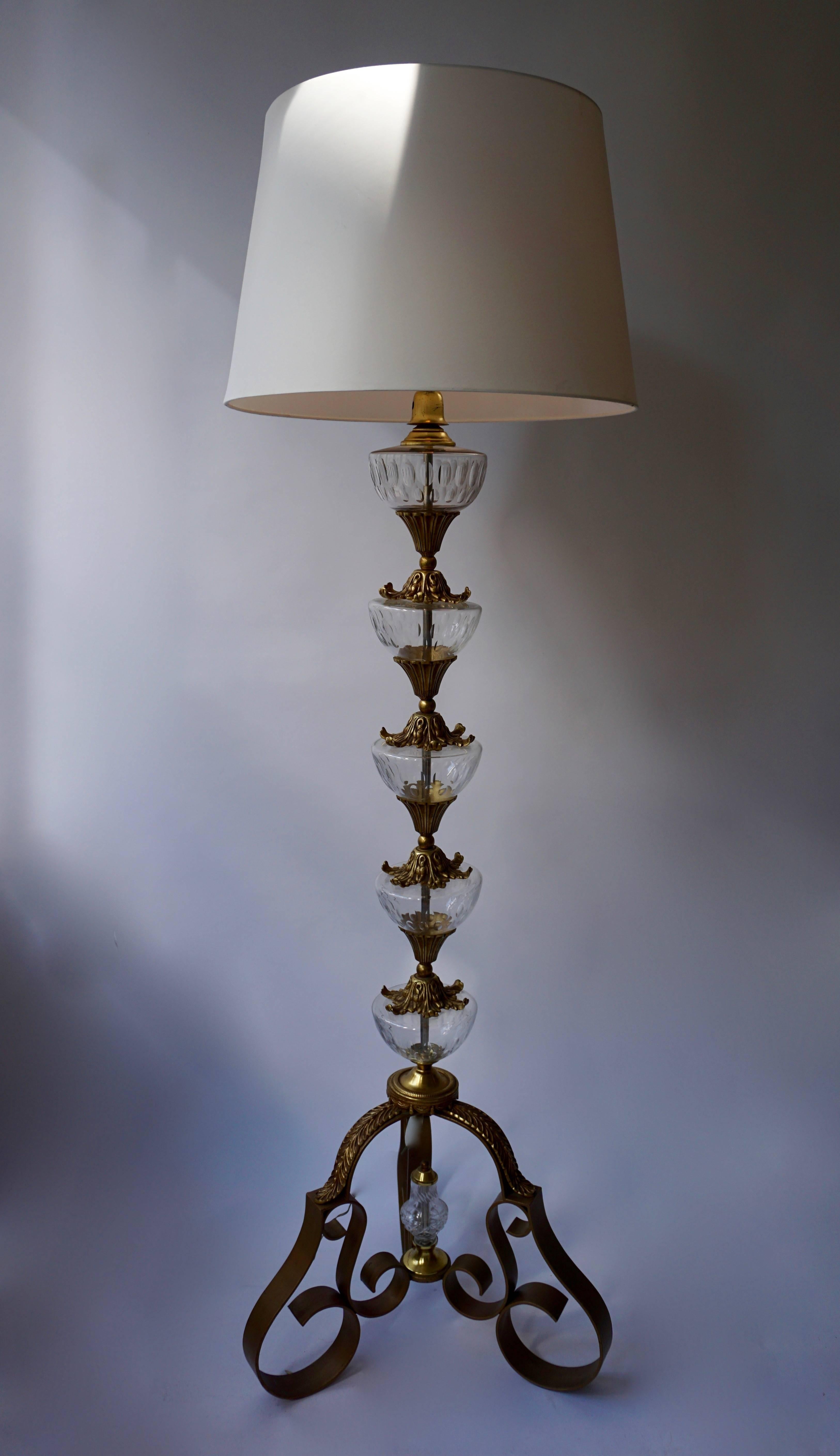 Rare and Elegant Bronze and Cut Crystal Floor Lamp 3