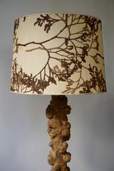 Unique and Highly Decorative Congolese Hardwood Tree Trunk Floor Lamp