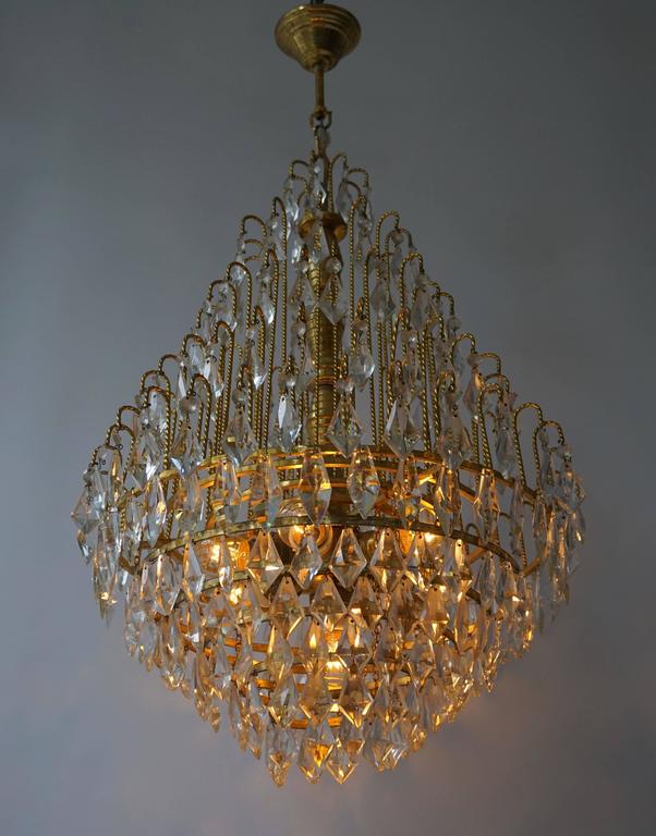 Elegant Brass and Crystal Chandelier For Sale at 1stDibs elegant