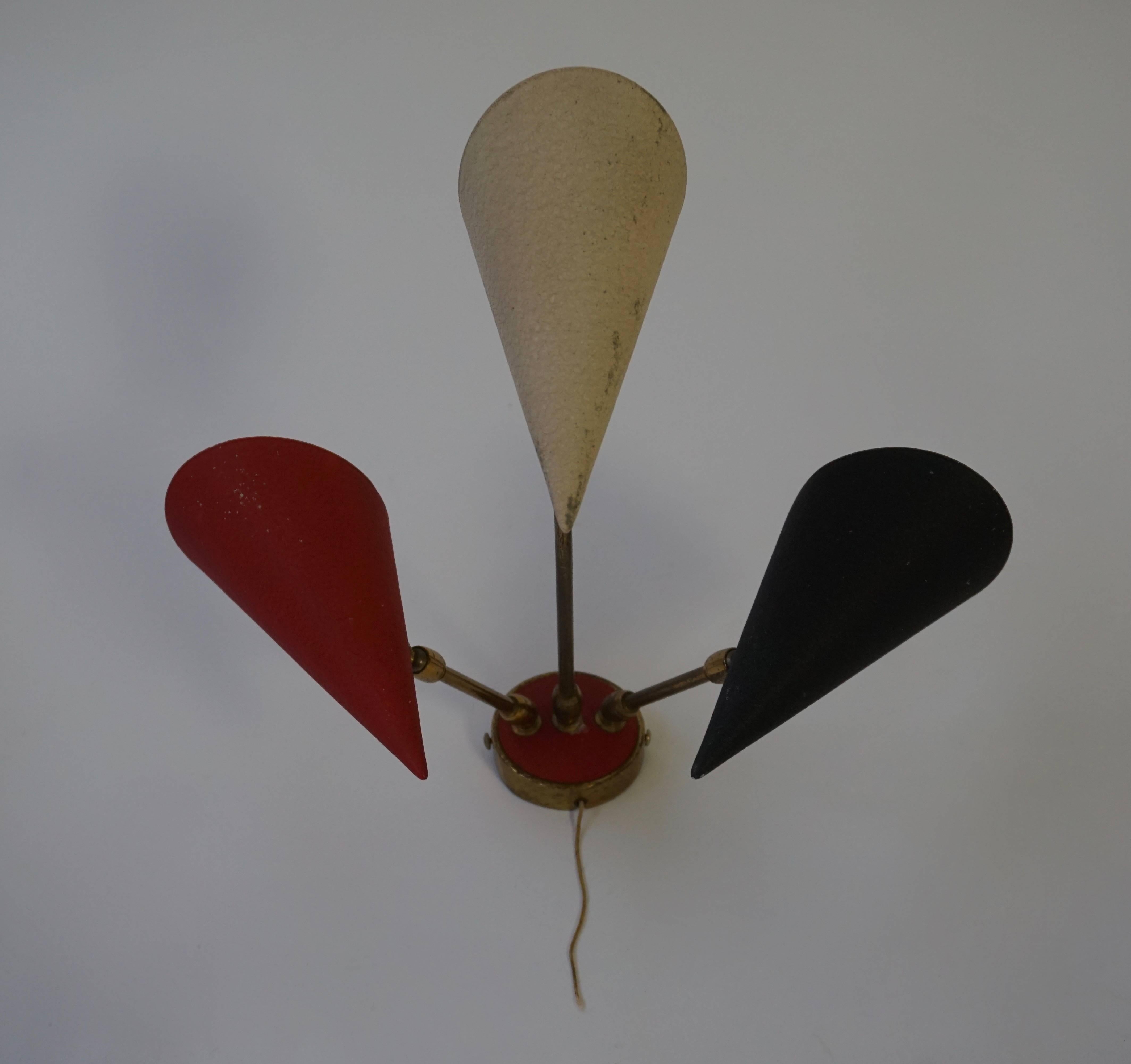 Mid-Century Modern Pinocchio Wall or Ceiling Lamp For Sale