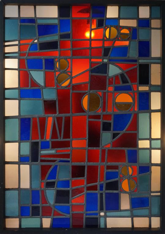 Large Stained Glass Window Panel For Sale at 1stdibs