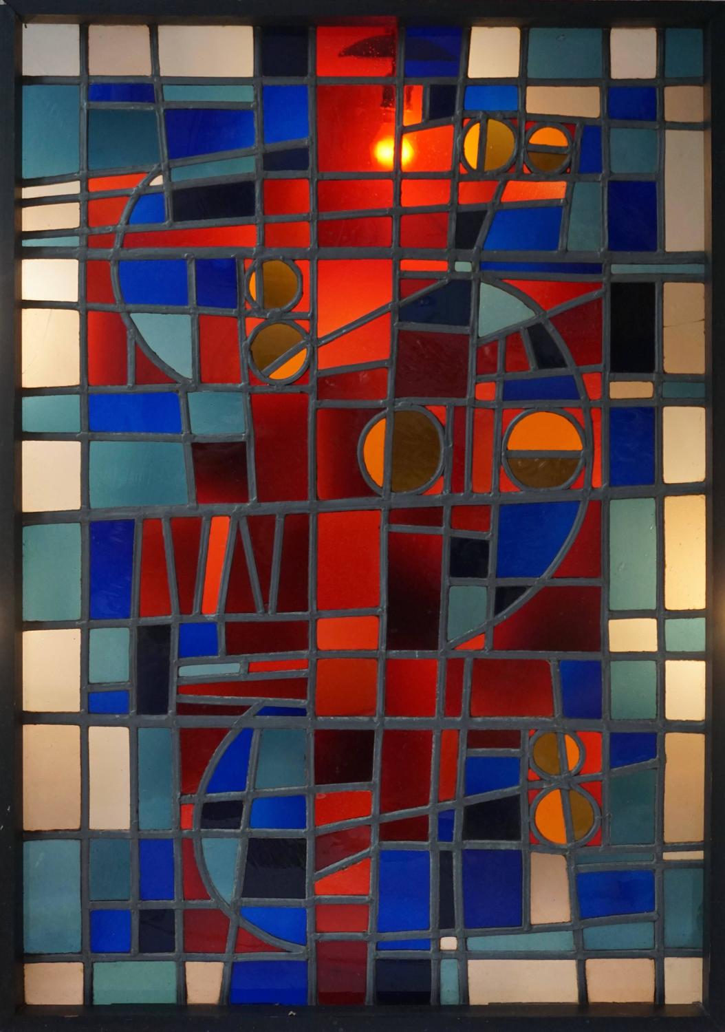 Large Stained Glass Window Panel For Sale at 1stdibs