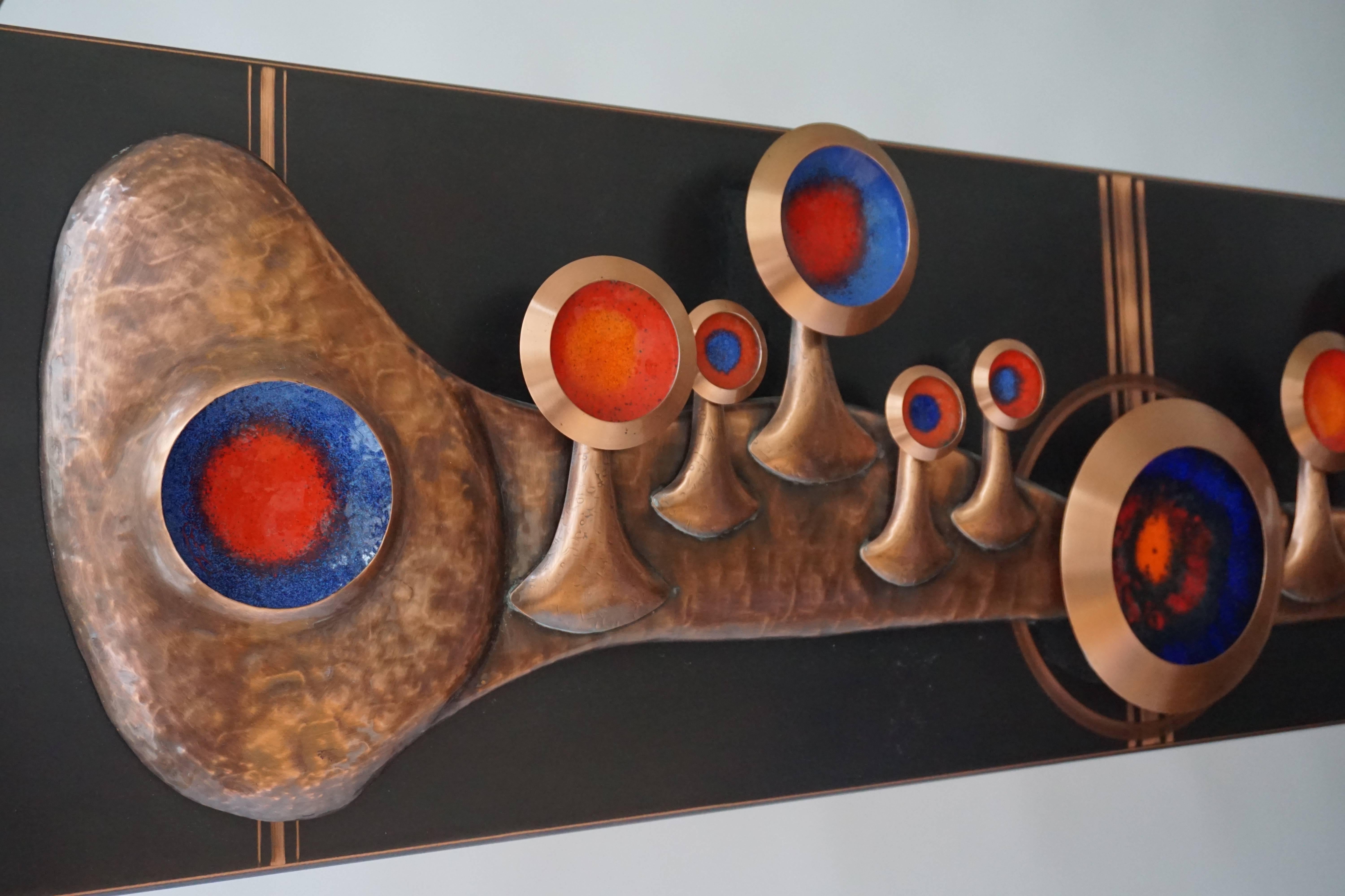 Mid-Century Modern Copper Wall-Mounted Sculpture For Sale