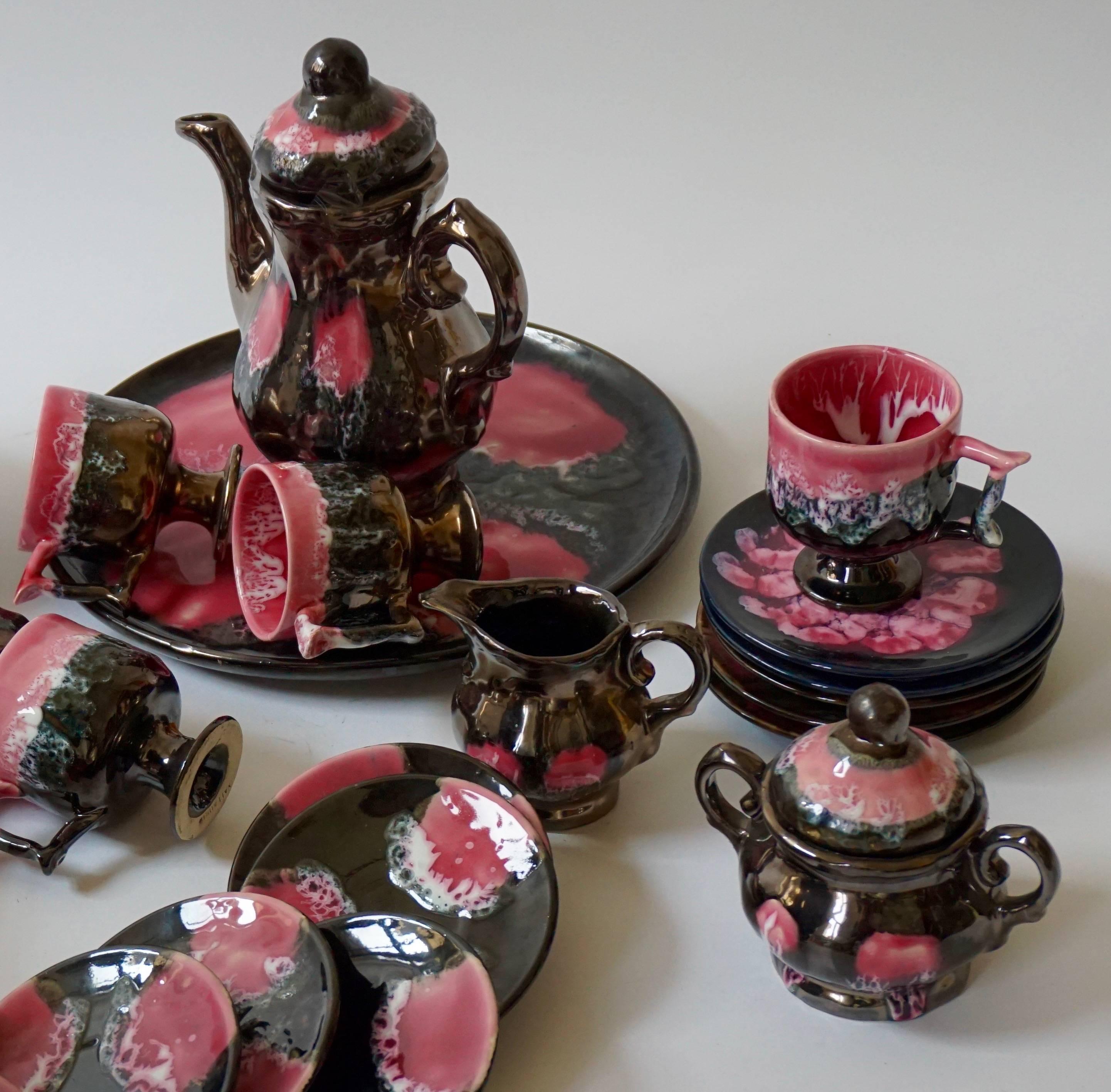 1960s Vallauris Coffee Set with 27 Pieces 2