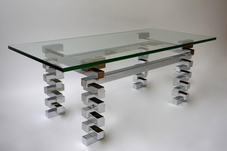 Chromed coffee table.
Height 45 cm.
Width from the base 80 cm.
Depth from the base 45 cm.
Glass 110 cm - 50 cm - 1.5 cm.
The glass sheet has two damage.
The price is for the base of the coffee table.
The glass top is not included in the price.
