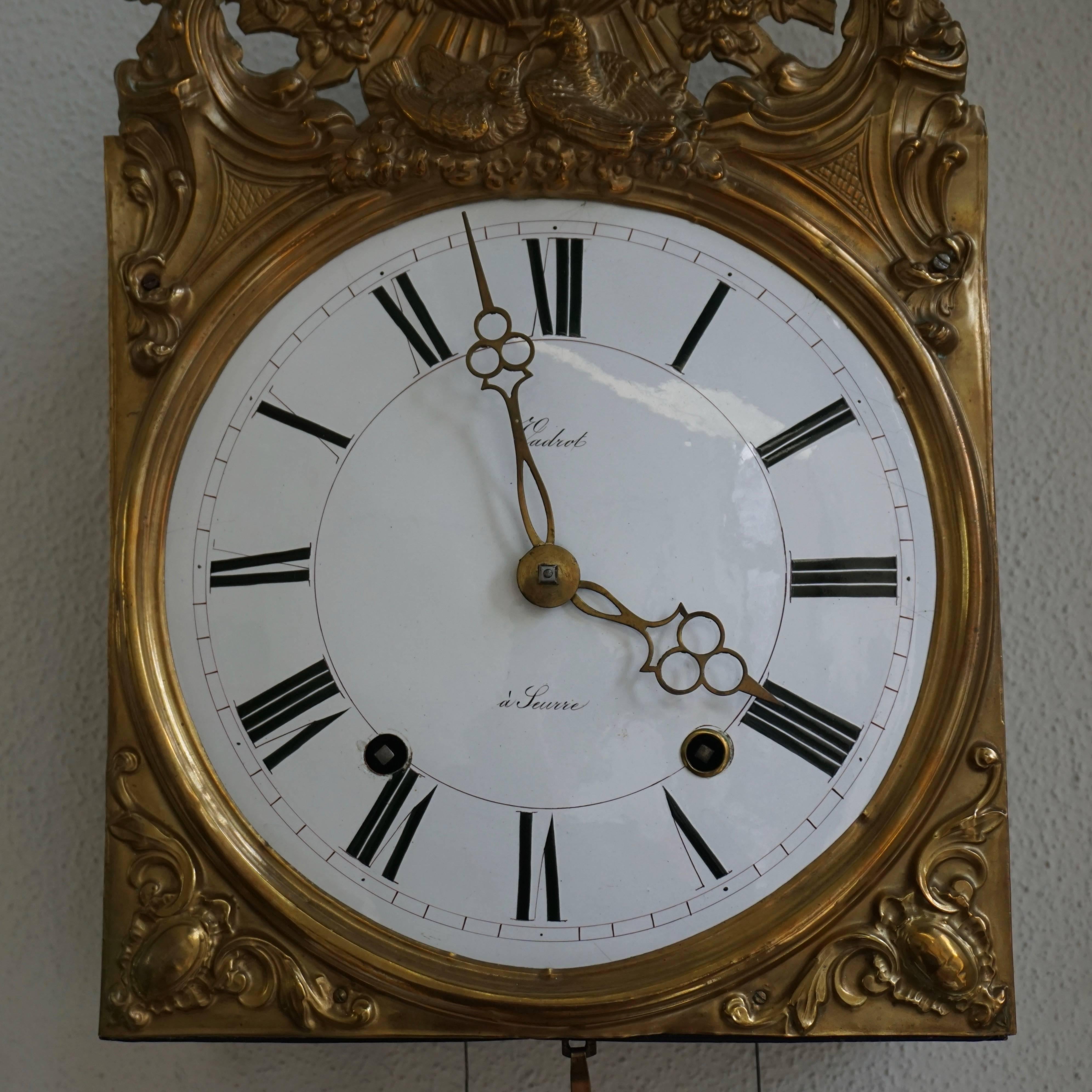 Comtoise Clock Work with Lyre Pendulum In Good Condition In Antwerp, BE