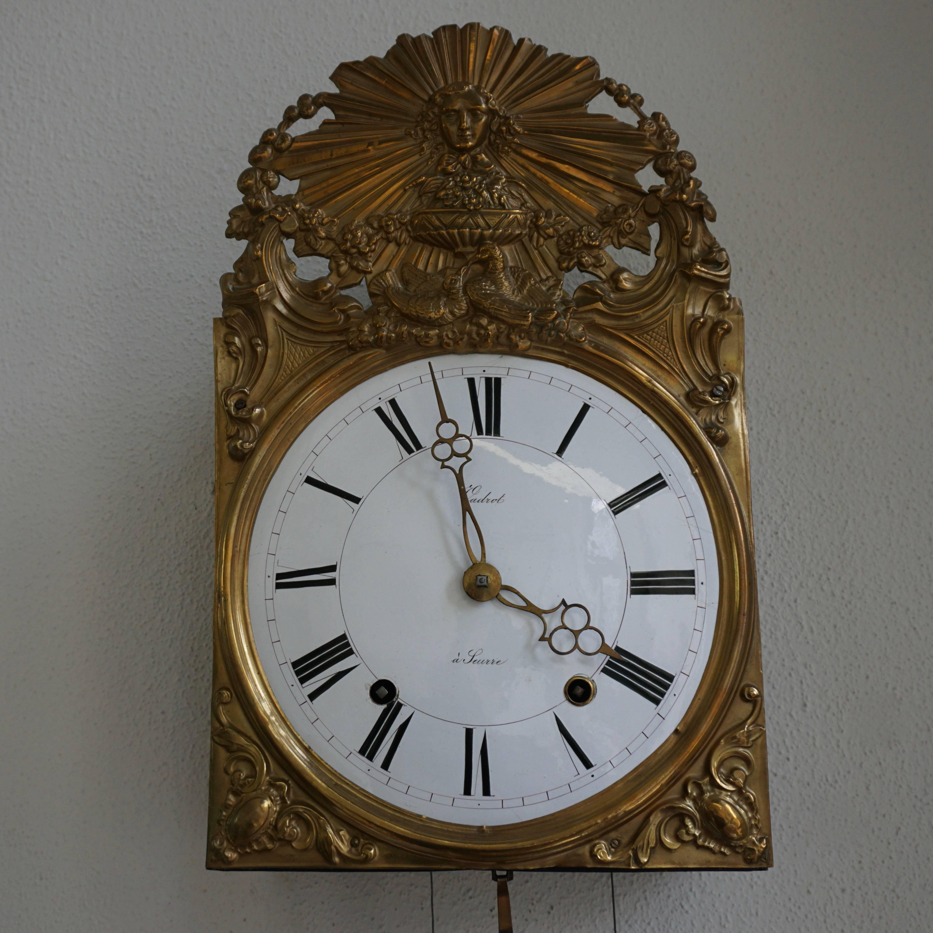 French Comtoise Clock Work with Lyre Pendulum