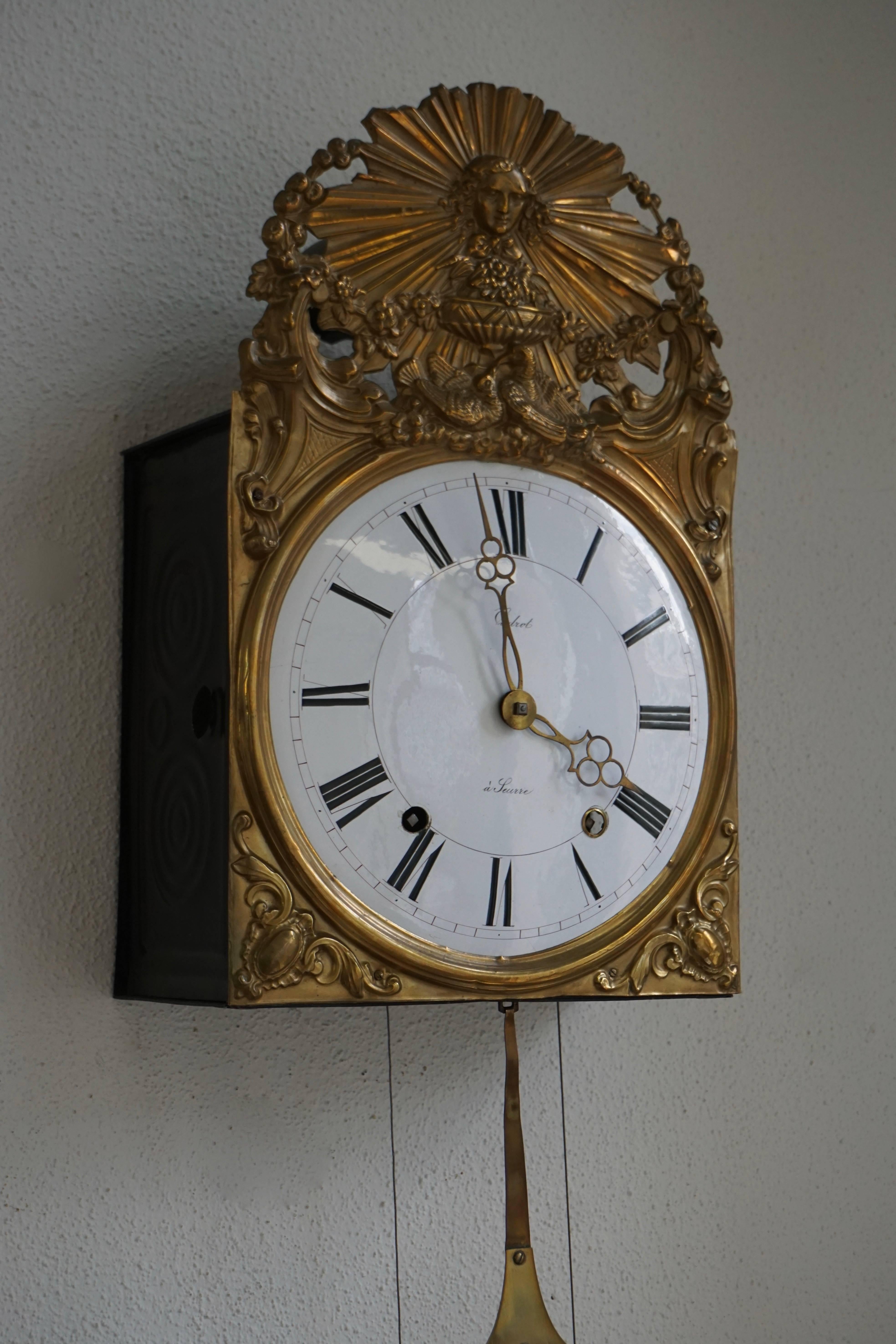 19th Century Comtoise Clock Work with Lyre Pendulum