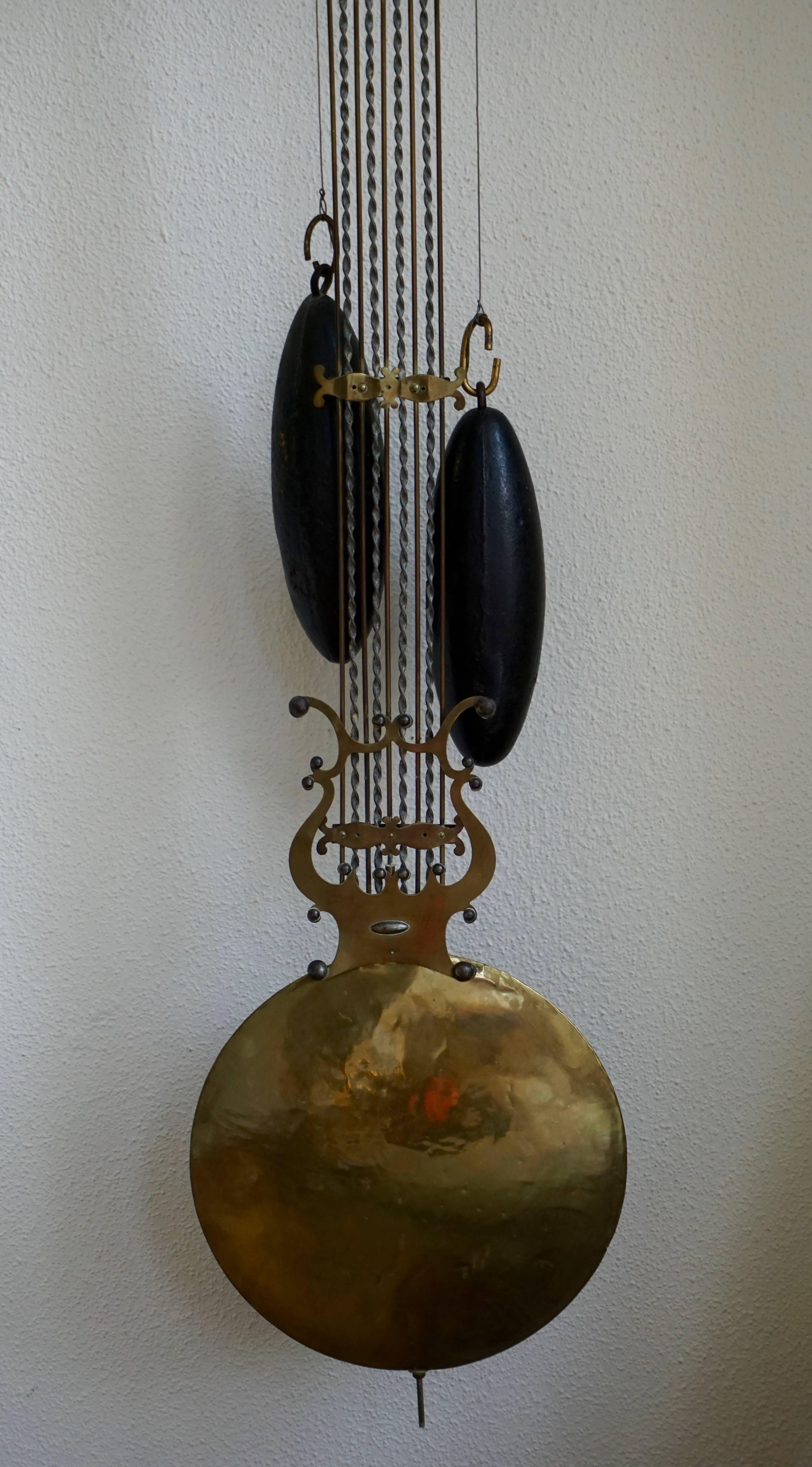 Comtoise Clock Work with Lyre Pendulum 1