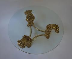 Round Glass Coffee Table in the Manner of Maison Jansen