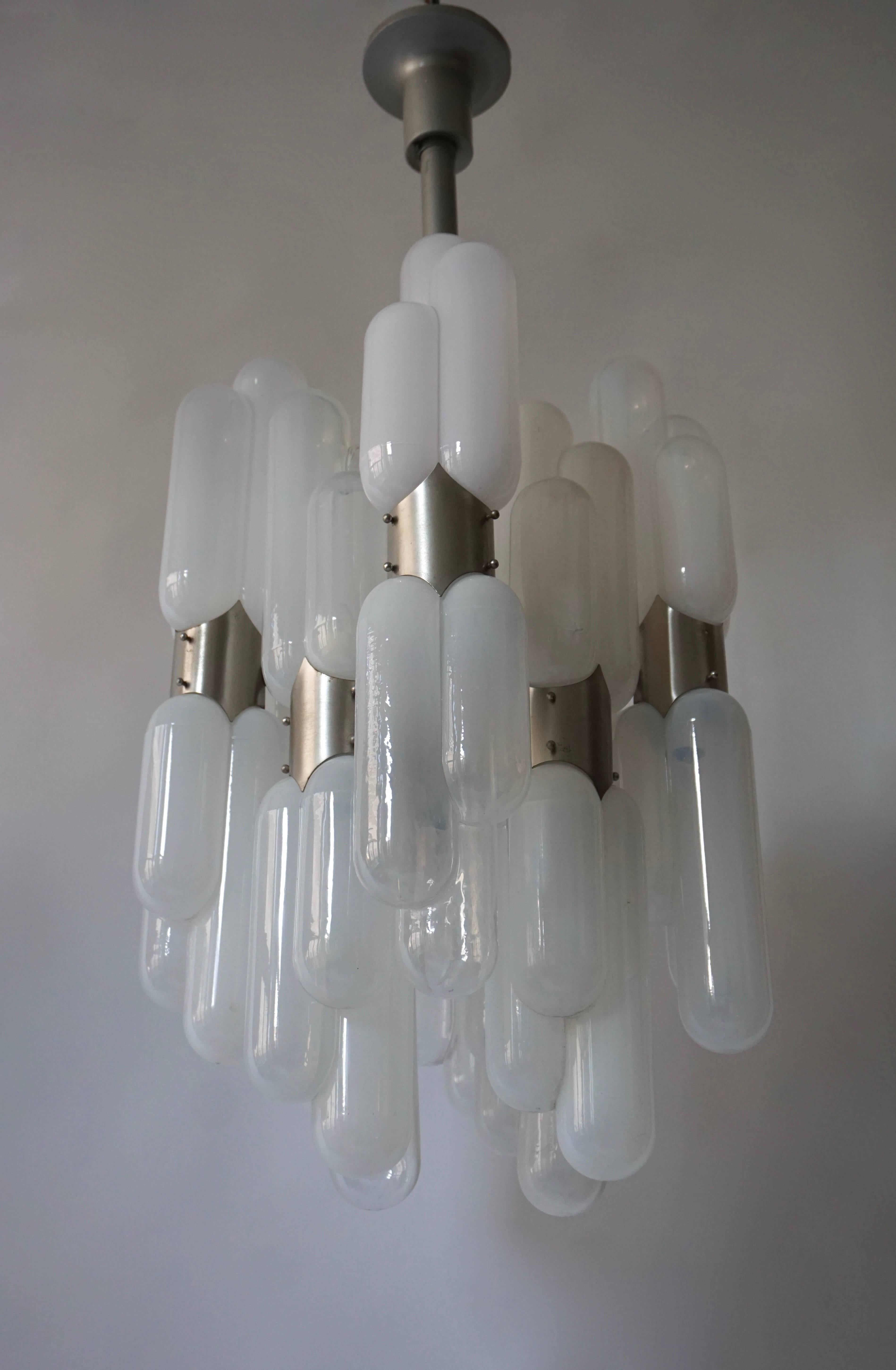 Metal Italian Murano Chandelier by Carlo Nason for Mazzega