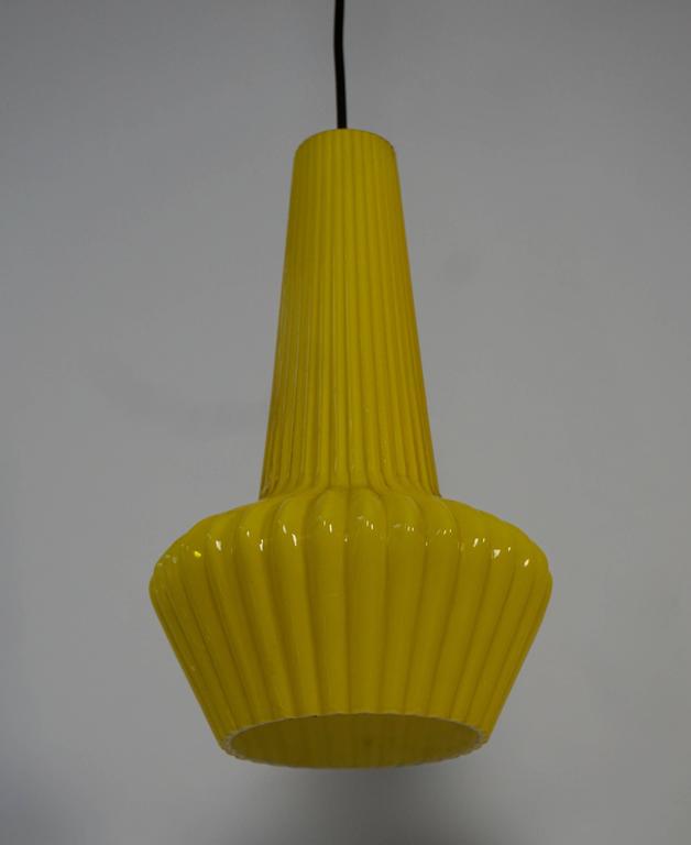 Two Yellow Murano Glass Pendant Lights For Sale 1