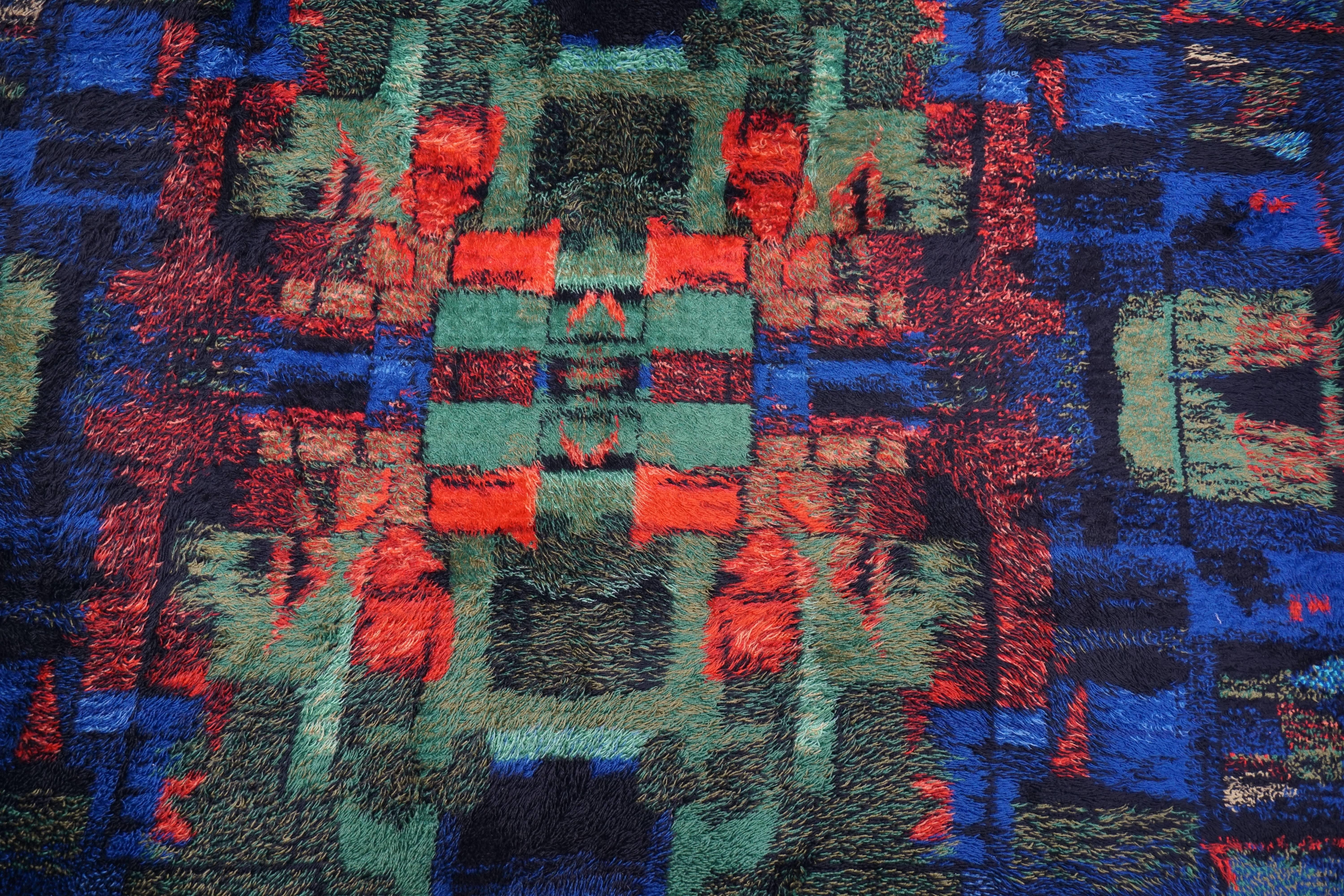 
Abstract multicolor high pile rug carpet, Germany, 1970s.

