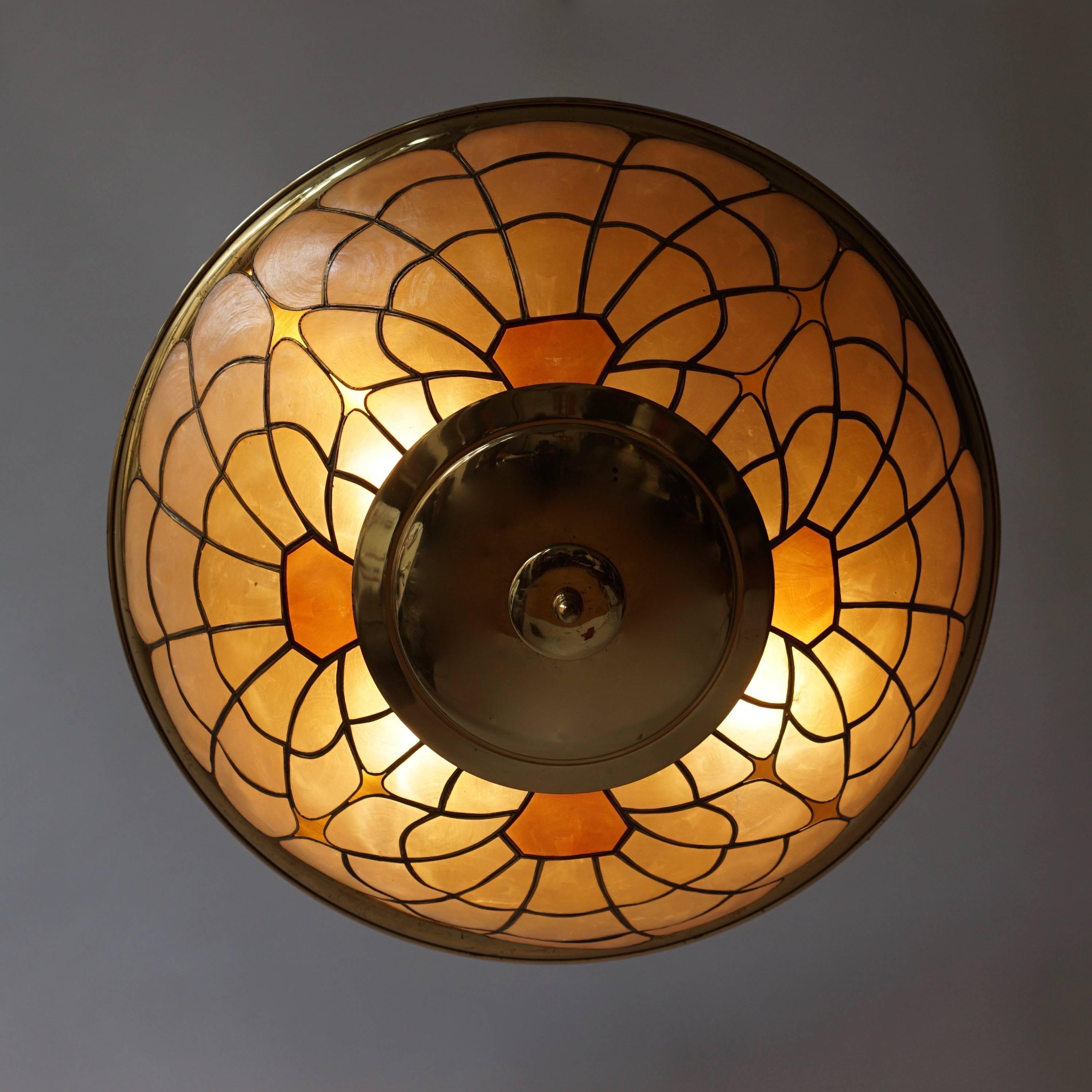 Mid-Century Modern Brass Flush Mount or Wall Sconce