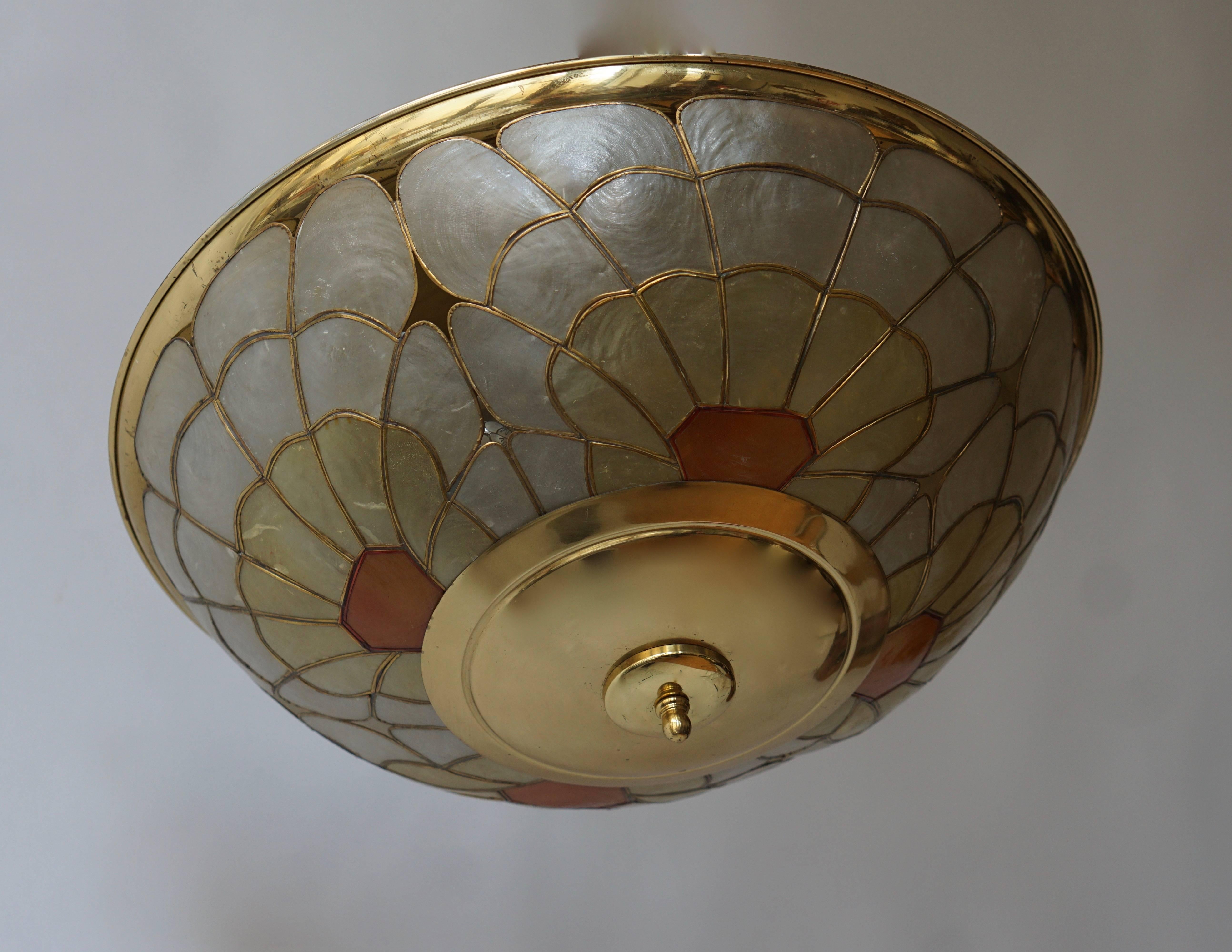 20th Century Brass Flush Mount or Wall Sconce