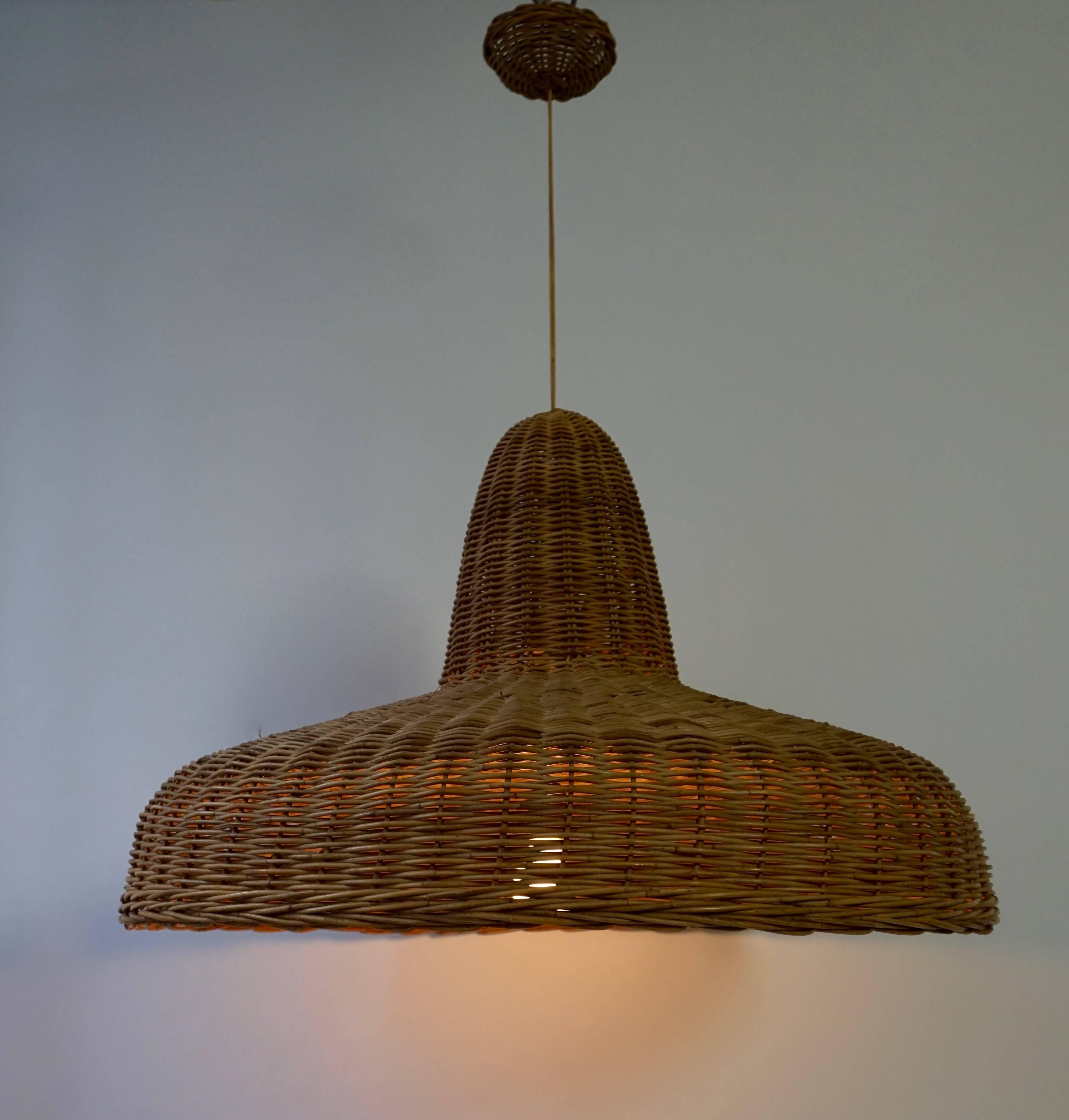 wicker pendant light