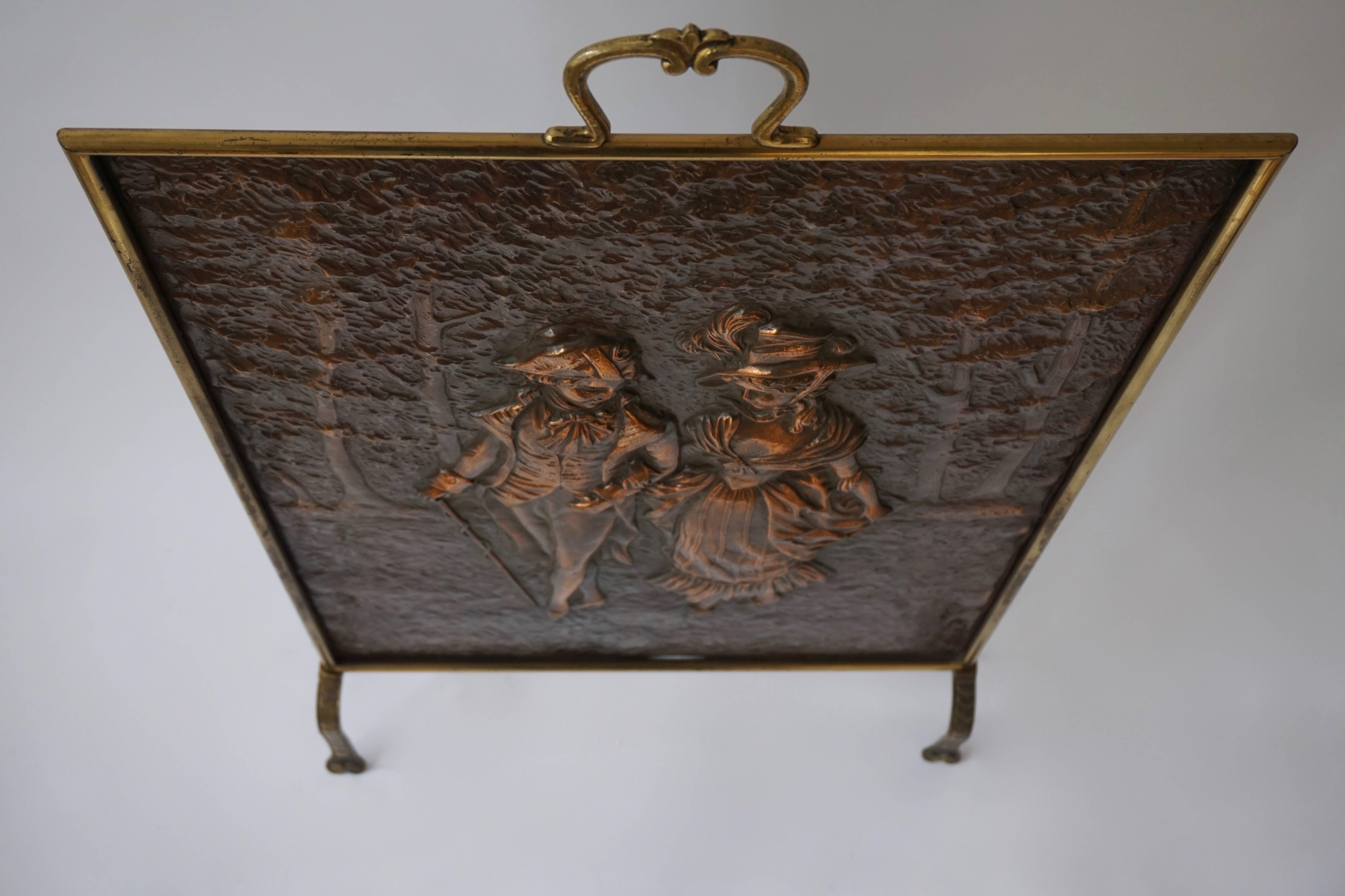 Copper firescreen.