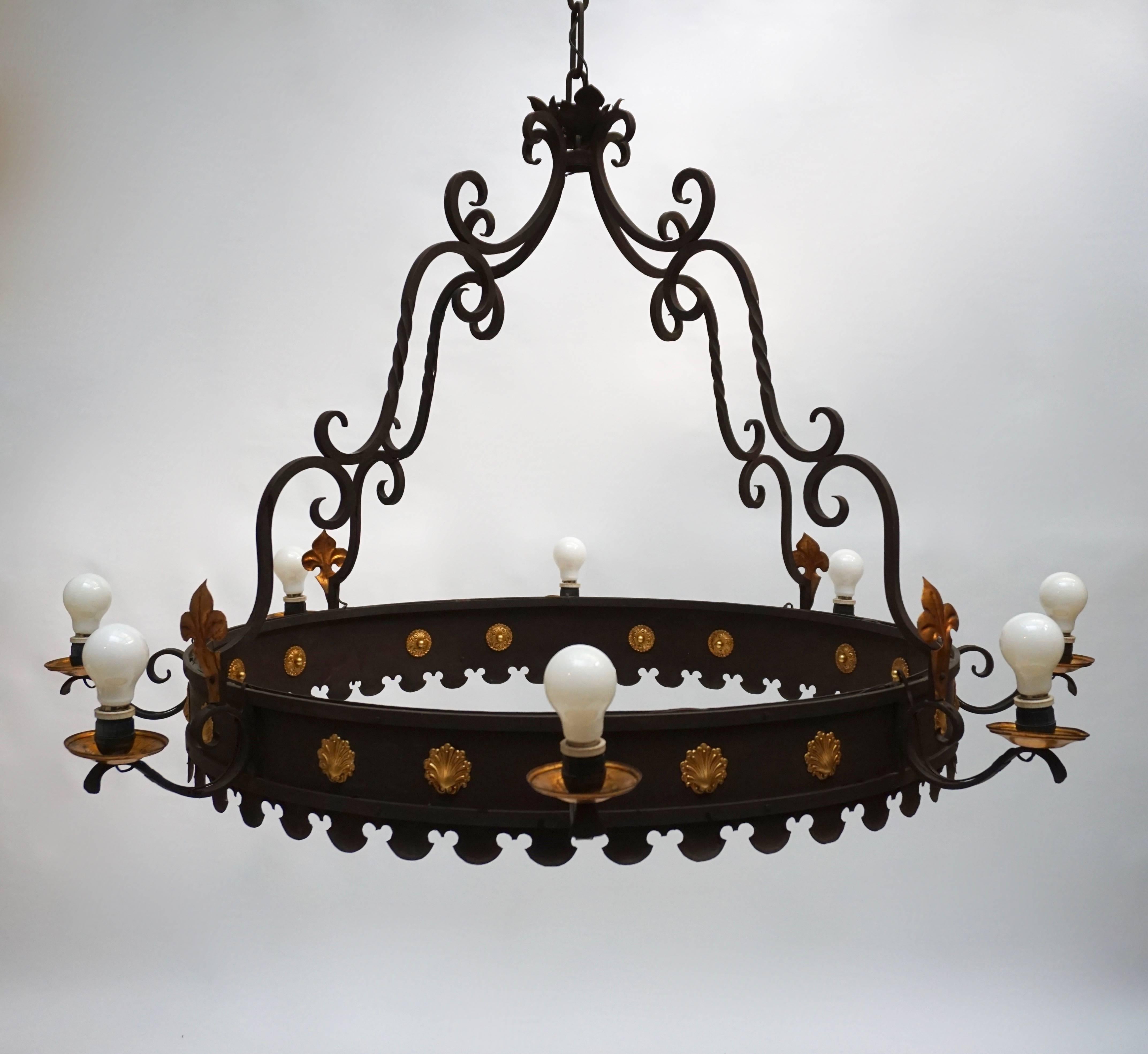 large iron chandeliers